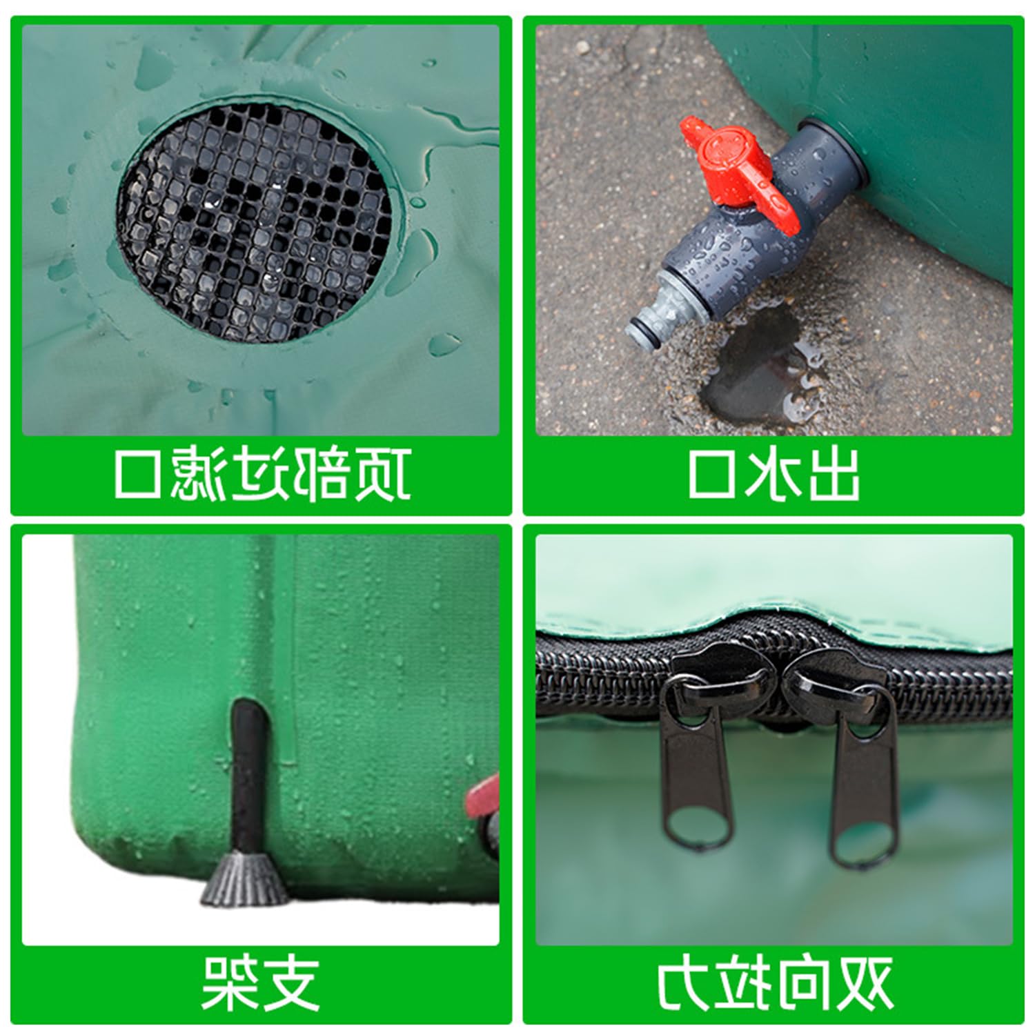 Colector de agua de lluvia portátil de 225 litros, plegable, resistente a los rayos UV, tanque de almacenamiento de agua para riego al aire libre, uso en jardín, solución ecológica de cosecha de
