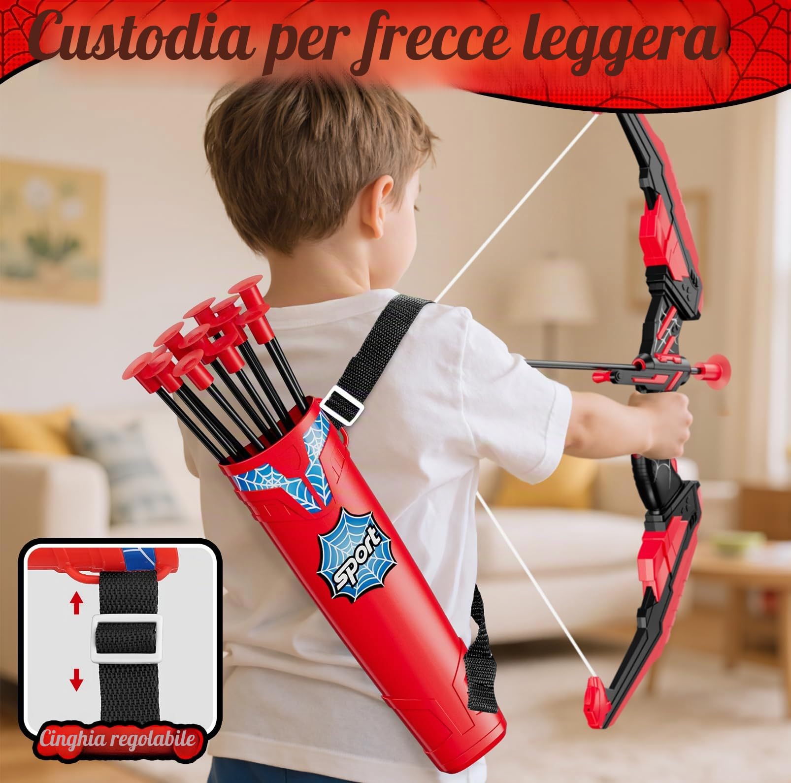 HYES Tiro con l'arco Freccia e Arco per Bambini Kit Arco e Freccia Giocattolo con Luci a LED, Frecce a Ventosa, Bersaglio, Frecce e Bersagli di Punteggio, Giocattolo Interno ed Esterno