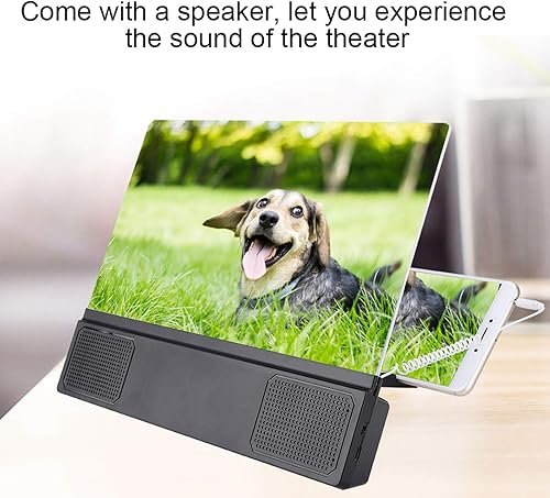 Miniatura 4 de Lupa de pantalla de teléfono móvil de 12 pulgadas, altavoz Bluetooth incluido, pantalla de aumento universal plegable para teléfono celular,