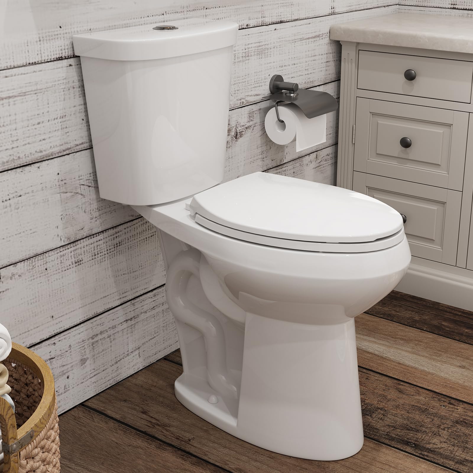 HOROW 21 Inch Tall Toilets, Extra High Toilets with Comfort Chair Height Seat, 1.1/1.6 GPF Dual Flush Two-Piece Toilet, 12" Rough In Elongated Bowl for Seniors, Pregnant, Disabled & Tall Person, White