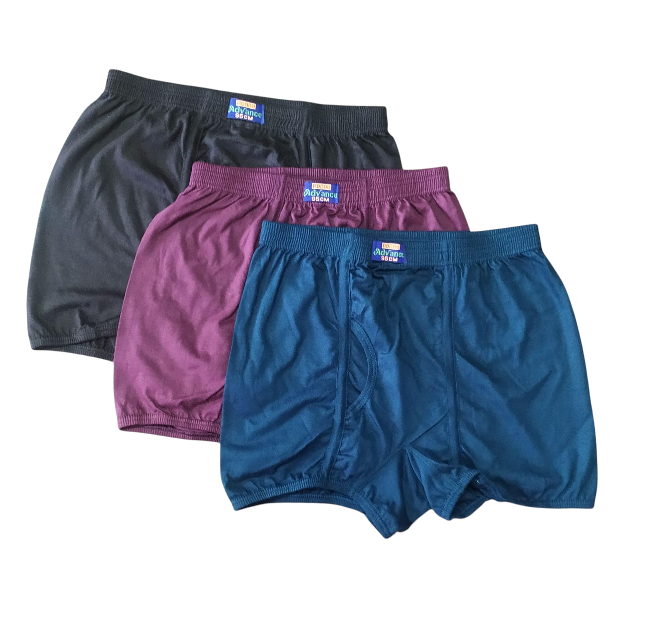 s'embian Advance Super Combed Cotton Multi Colour Trunks Non Pocket Pack of 3 |Inner Elastane Stretch Underwear for Men Trunks|Size 80CM to 100 cm-picture-45