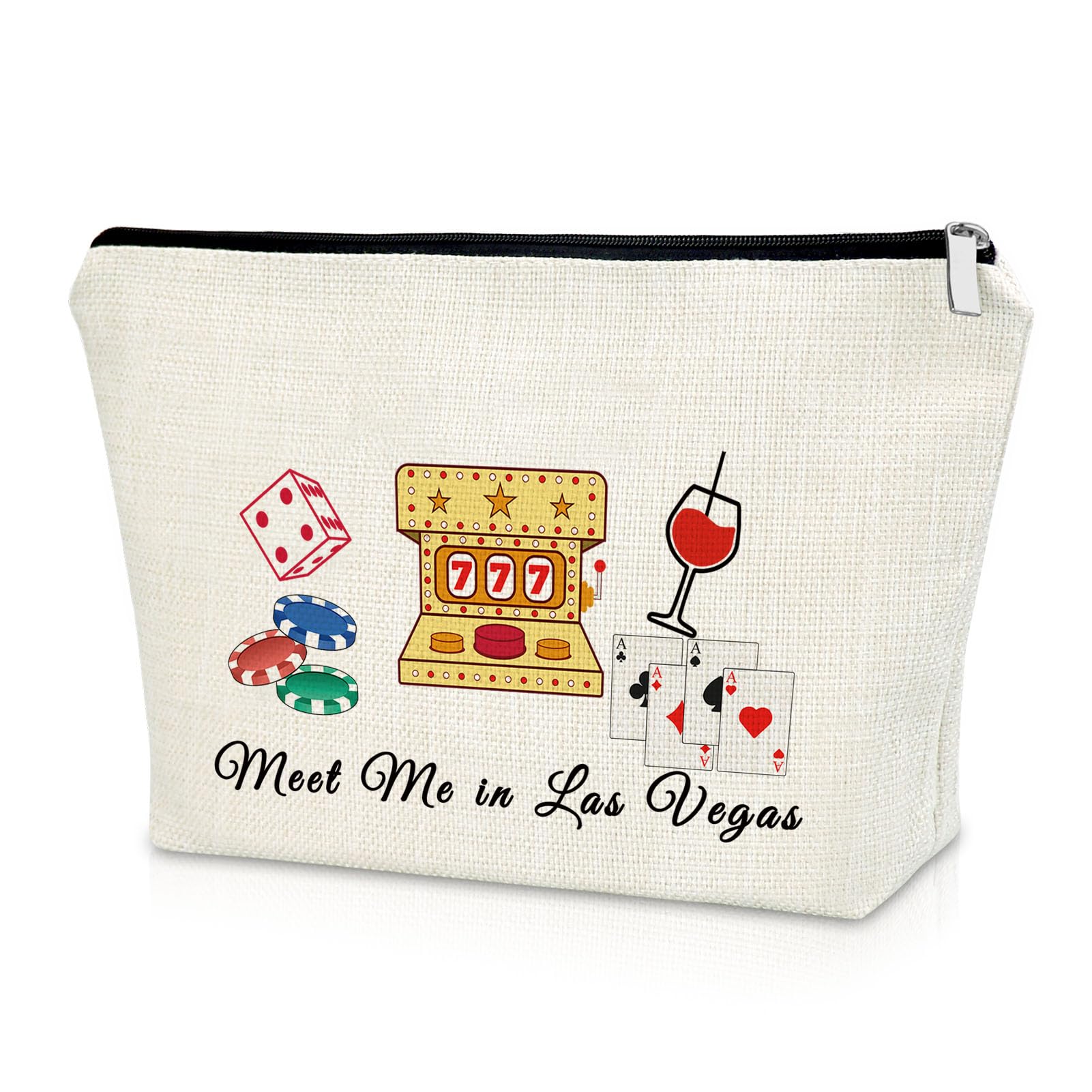 Sazuwu Las Vegas Themed Gifts for Women Makeup Bag Las Vegas Girls Trip 2025 Gifts Cosmetic Bag Bachelorette Party Vacation Essentials Trip for Bestie