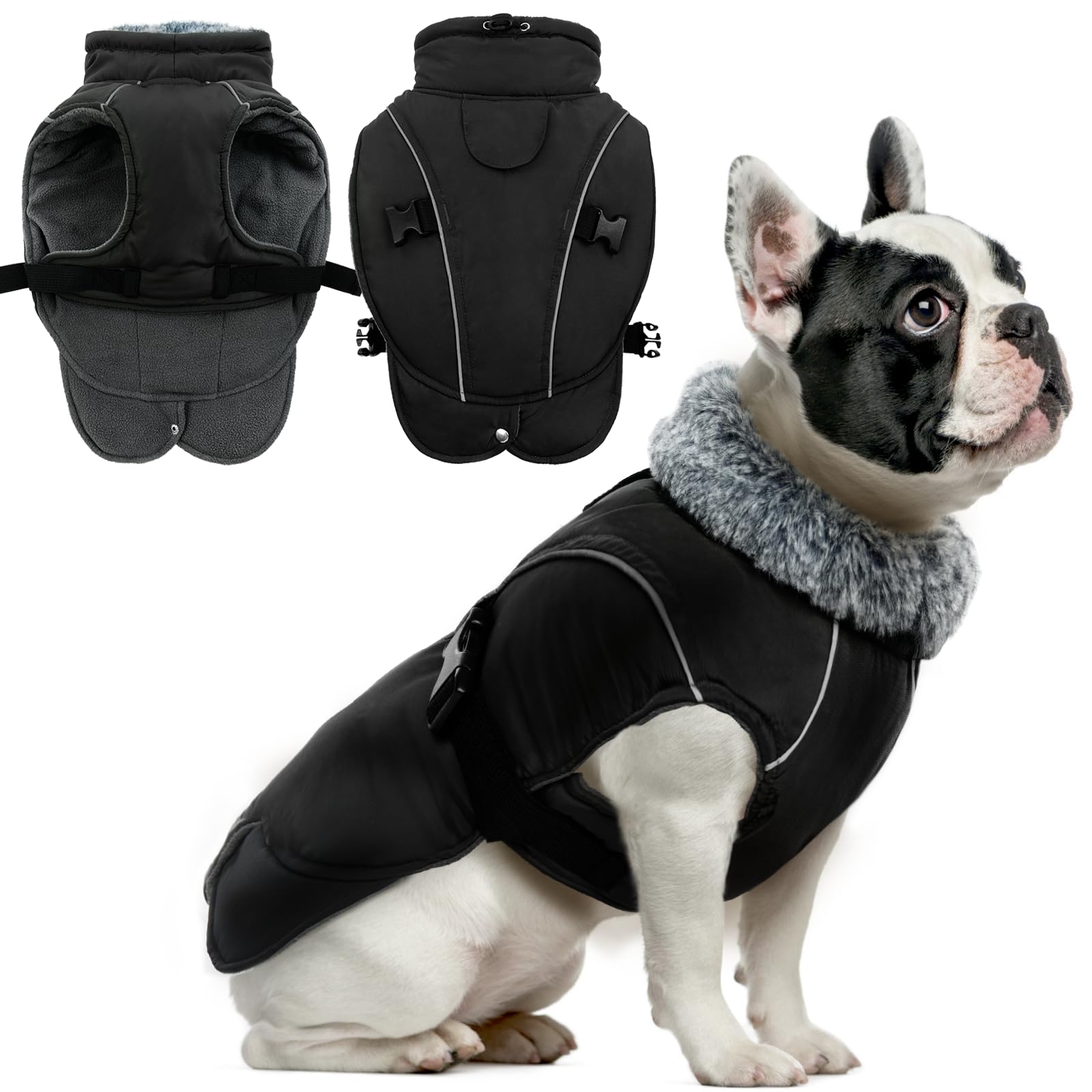 DENTRUN Winter Warm Dog Coat with Turtleneck