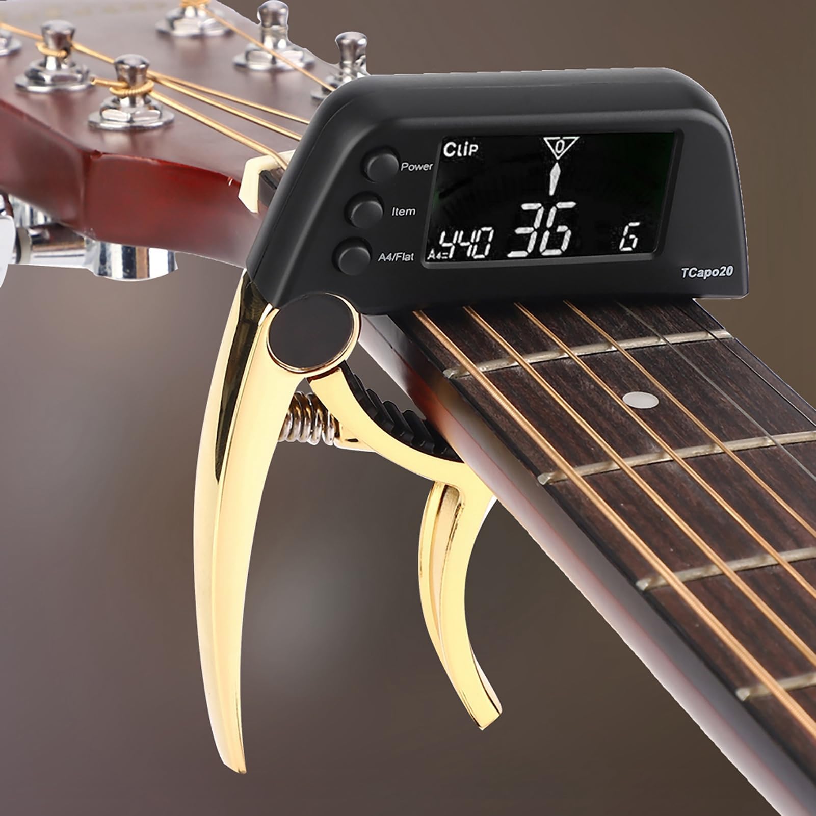 Afinador de guitarra, cejilla de metal, cejilla de metal, afinador de juego combinado, de cambio rpido, electrnica