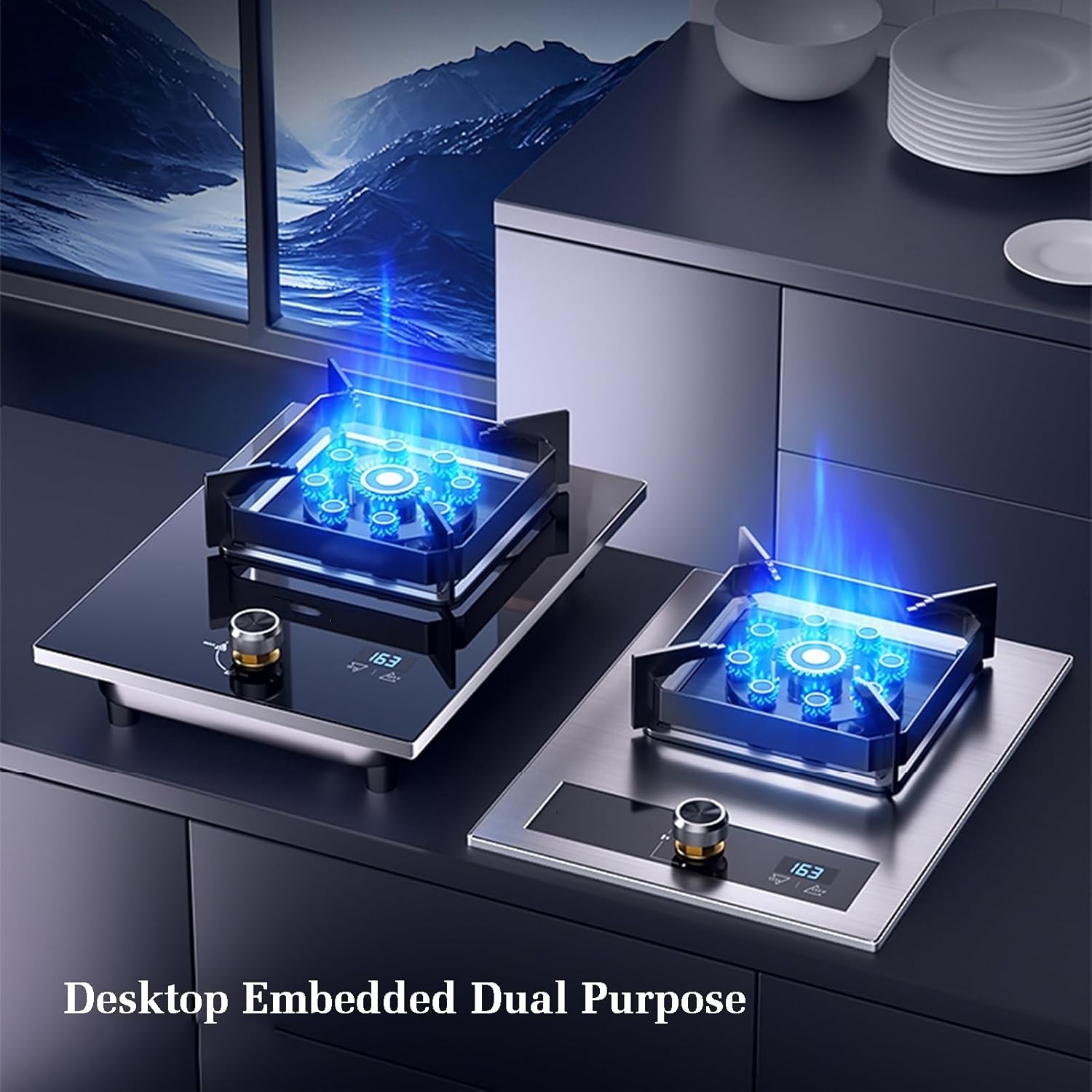 Gas Stove 43cm,5.2KW Camping Cooker,Catering Indoor Regulators,with Accidental Flameout Protection Device,for Home Kitchen(NG)