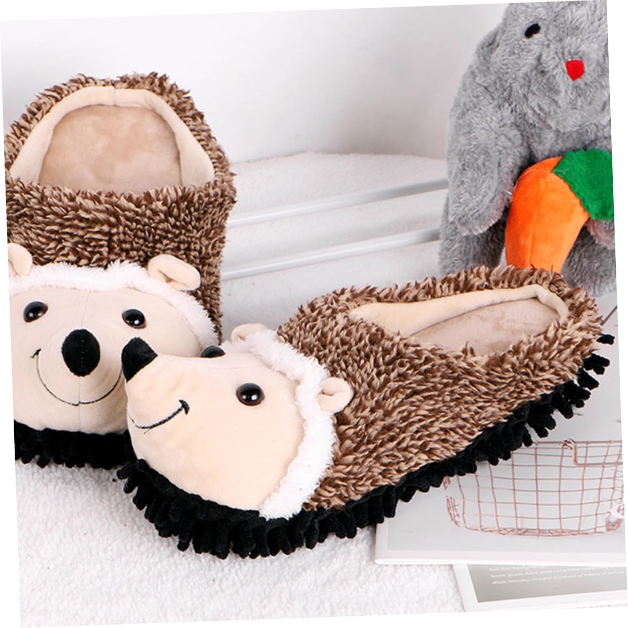 Beaupretty Pantuflas de Erizo de Dibujos Animados Talla 35-36 Felpa Algodón