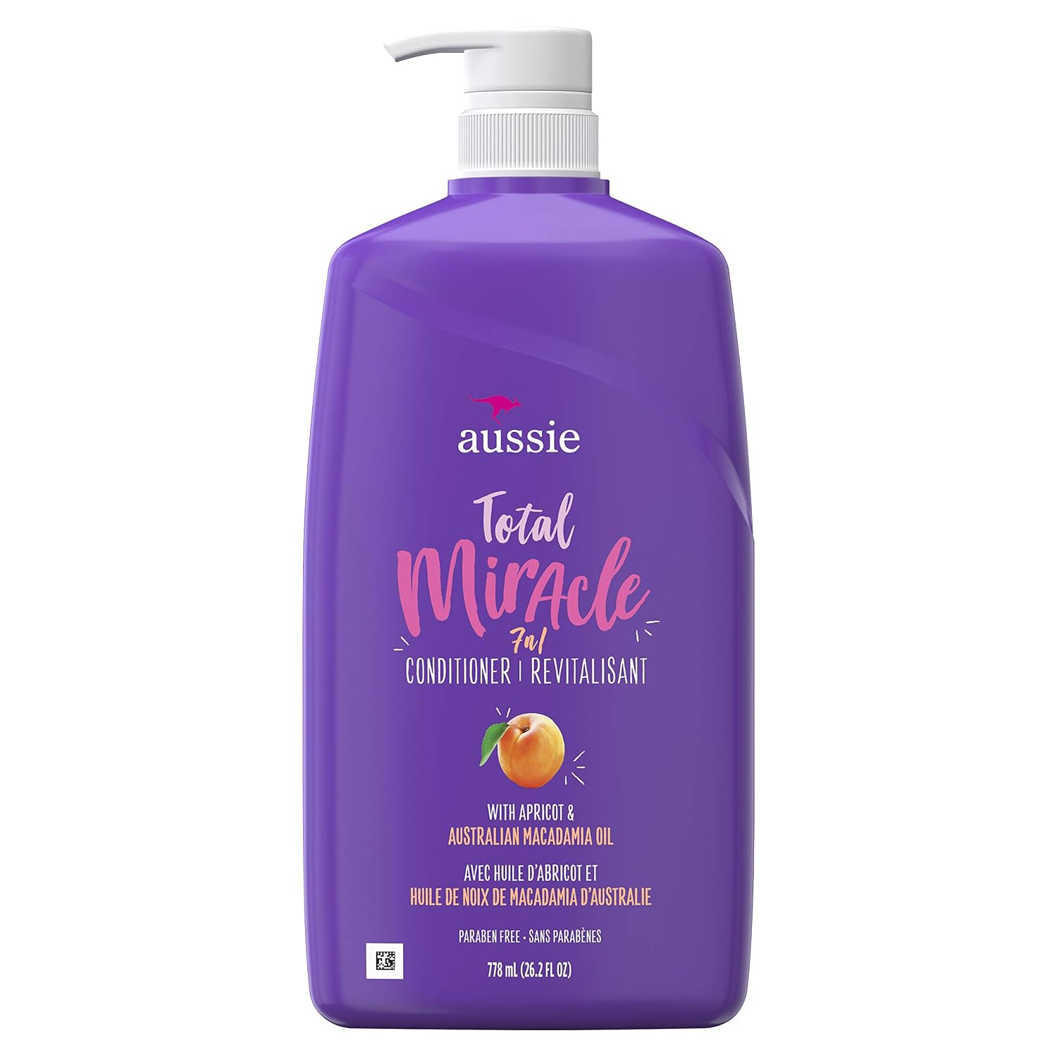 Aussie Total Miracle with Apricot & Macadamia Oil, Paraben Free Conditioner, 26.2 fl oz, Pack of 4