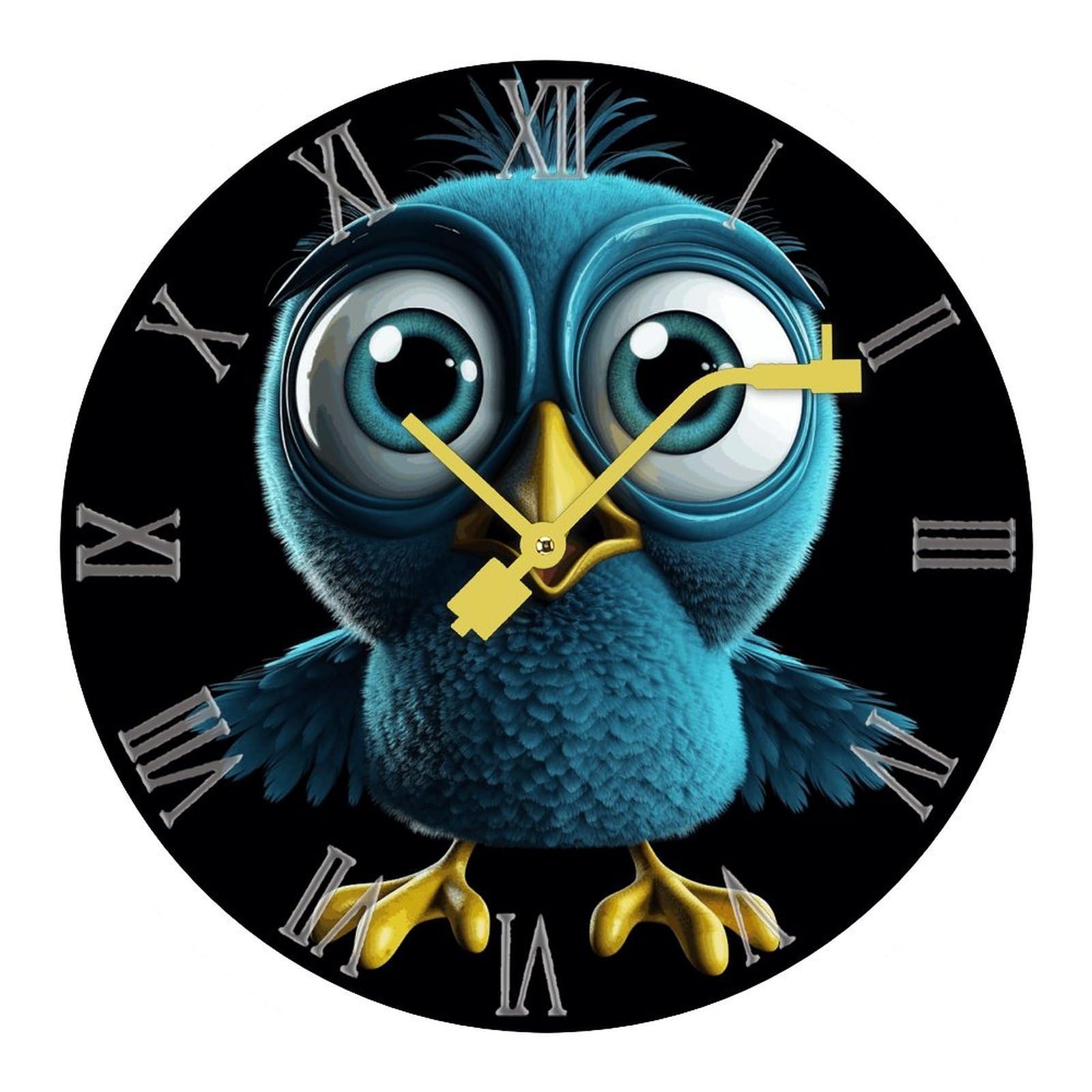 Horloge murale silencieuse motif oiseau dessin animé maison et bureau