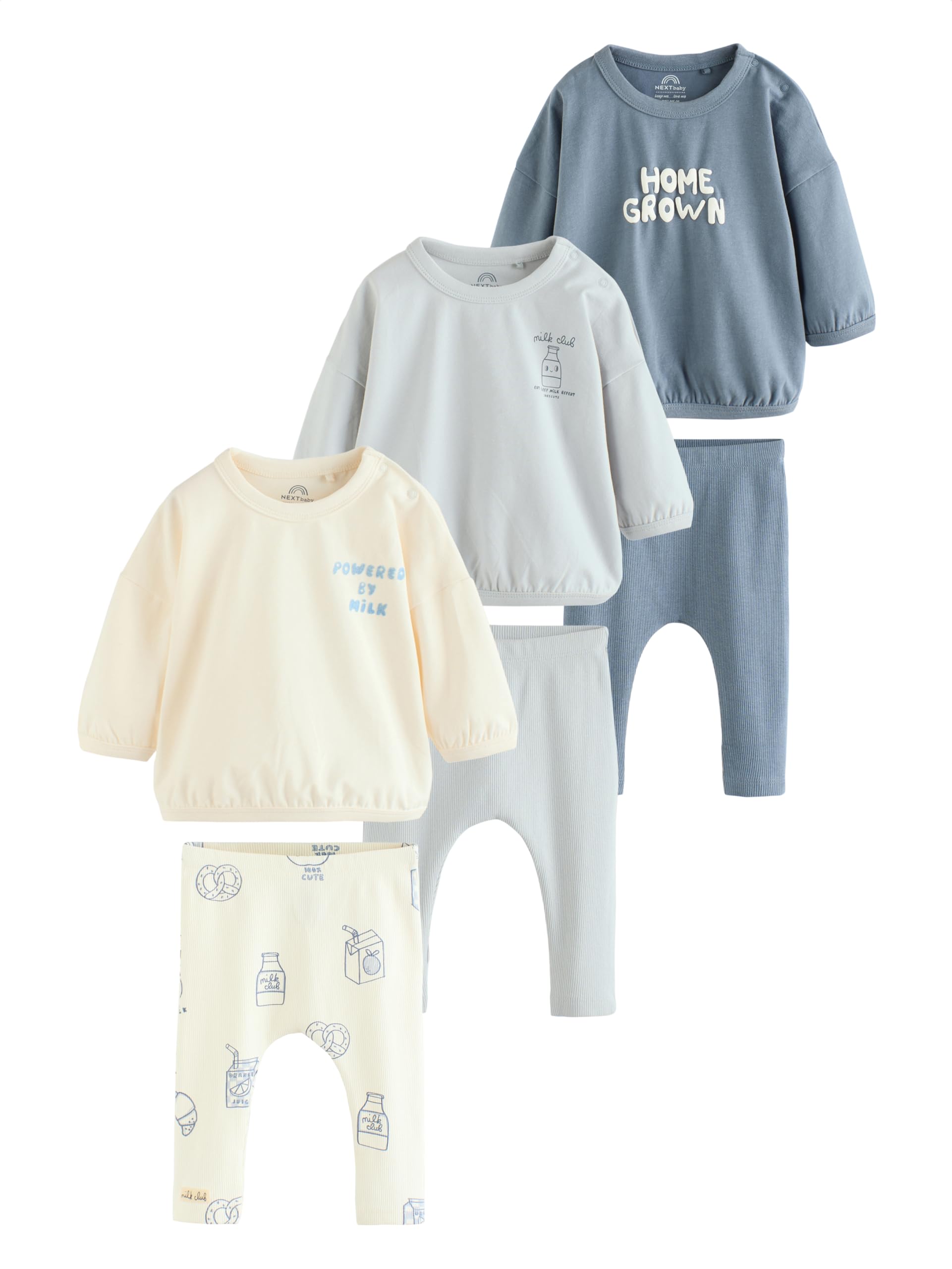 NEXT Baby Jungen Standard 6-teiliges Baby Set mit Oberteilen und Leggings