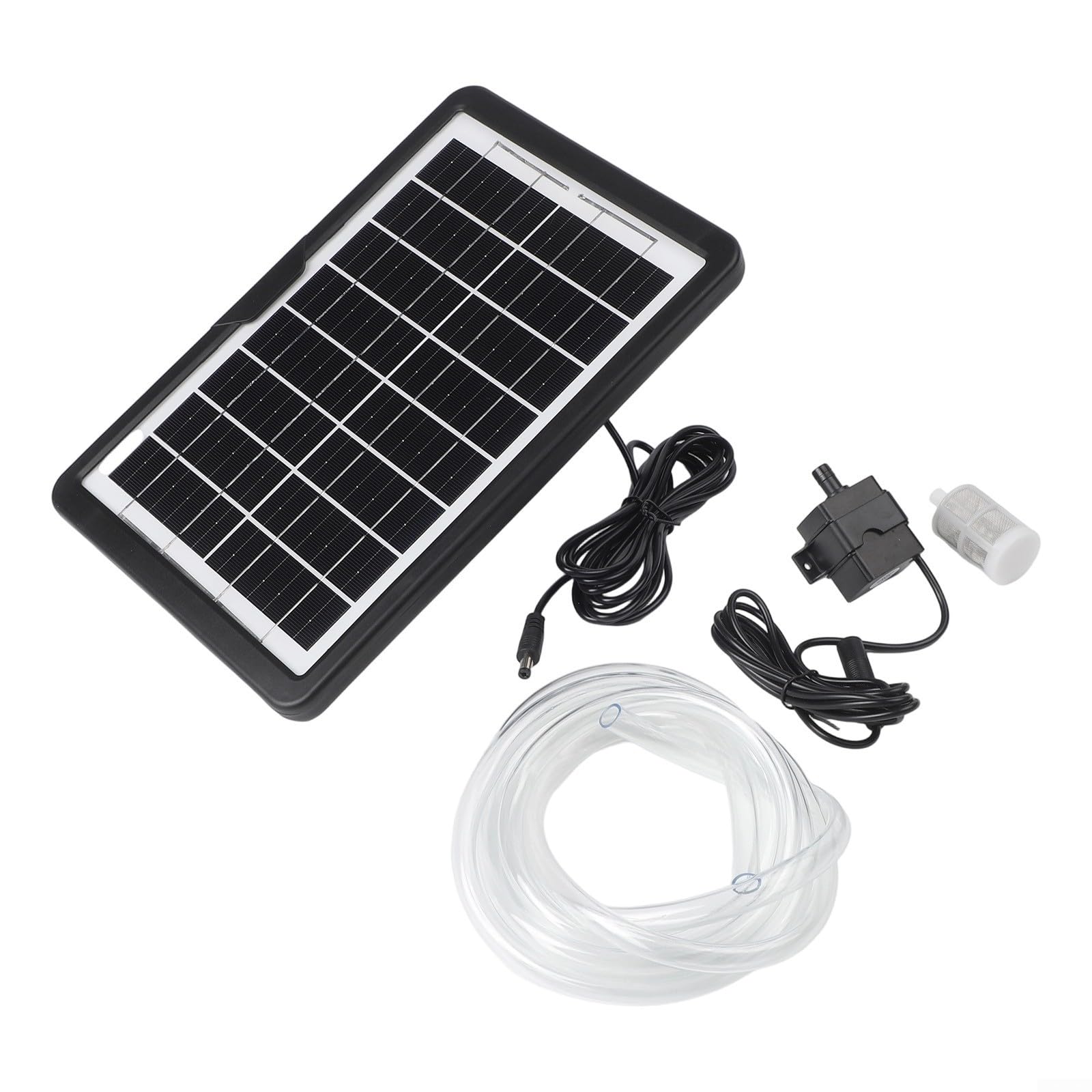 Pompa solare per laghetto, 12 V, 240 l/h, pompa sommersa con pannello da 6 W/10 W, pompa dell'acqua silenziosa per ventilazione dello stagno dei pesci, fontana da giardino (9 V, 6 W)