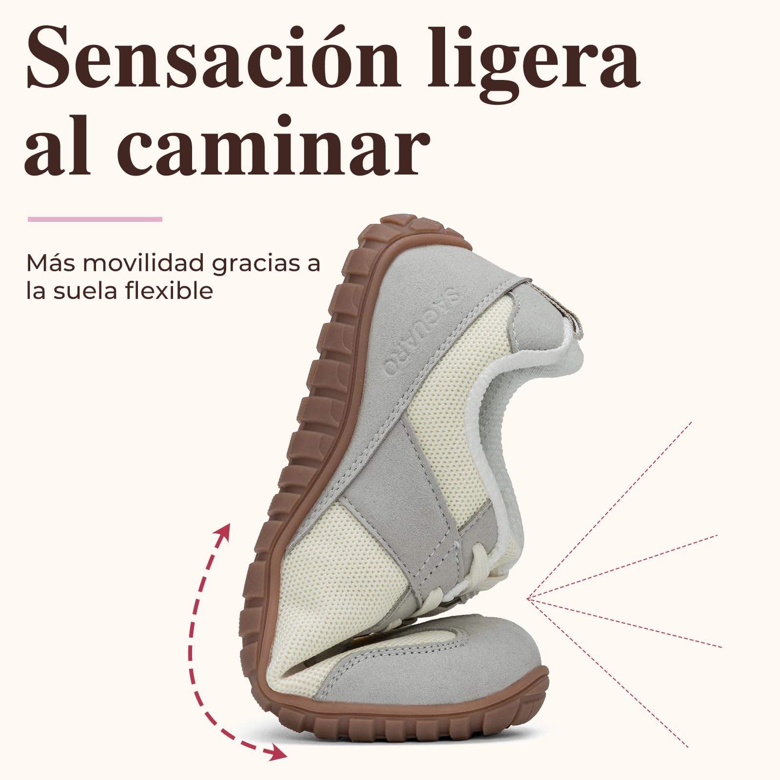 SAGUARO Mujer Zapatillas Barefoot Calzado Minimalista Barefoot Shoes con Puntera Ancha para Uso Diario, Talla 35-43