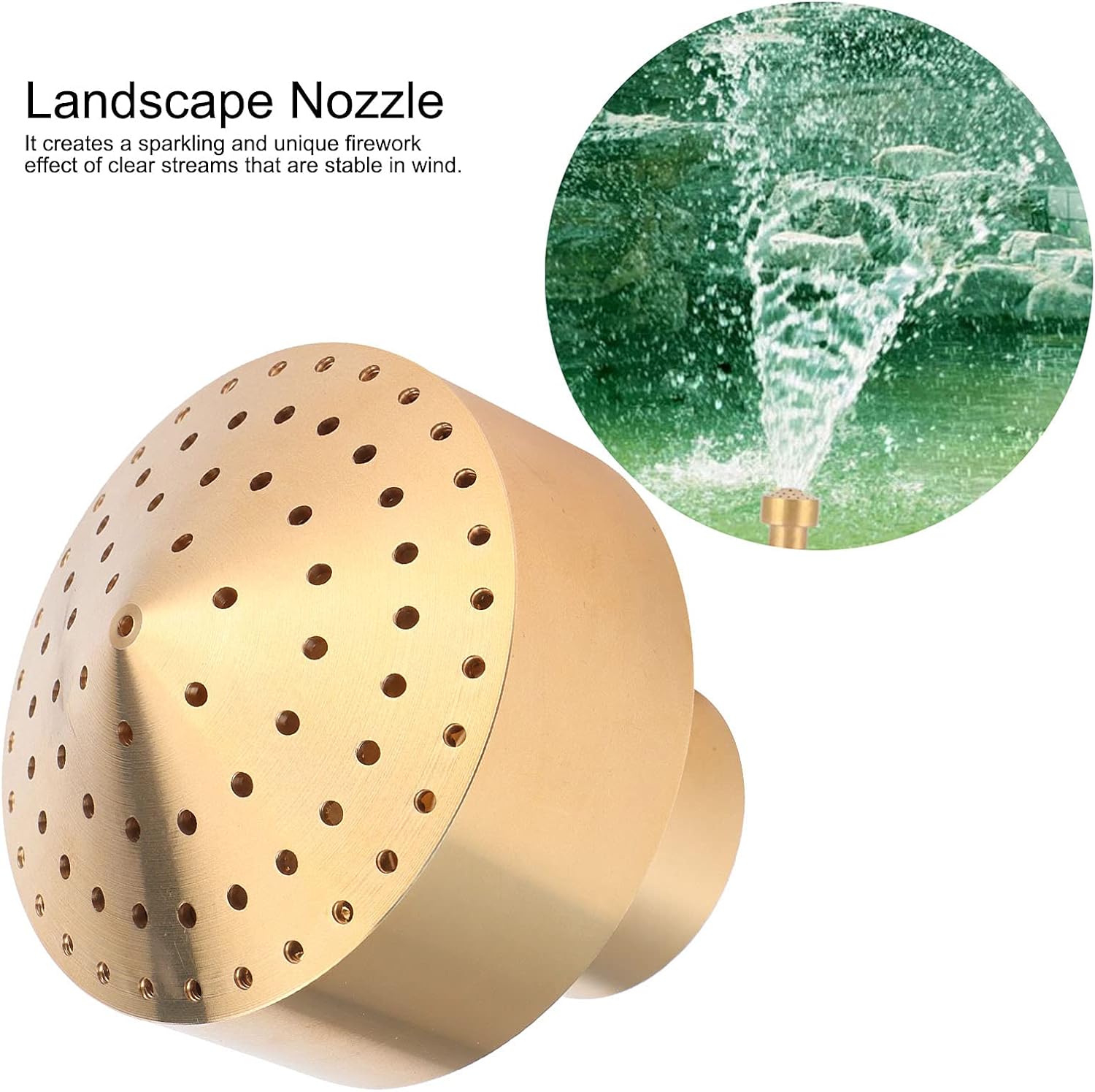 Water Fountain Nozzle Spray,2Pcs Pond Pump Nozzles Female Thread Brass Pond Column Water Spray Head Sprinkler for Garden Pool Landscape Architecture (1in 32mm inner teeth)