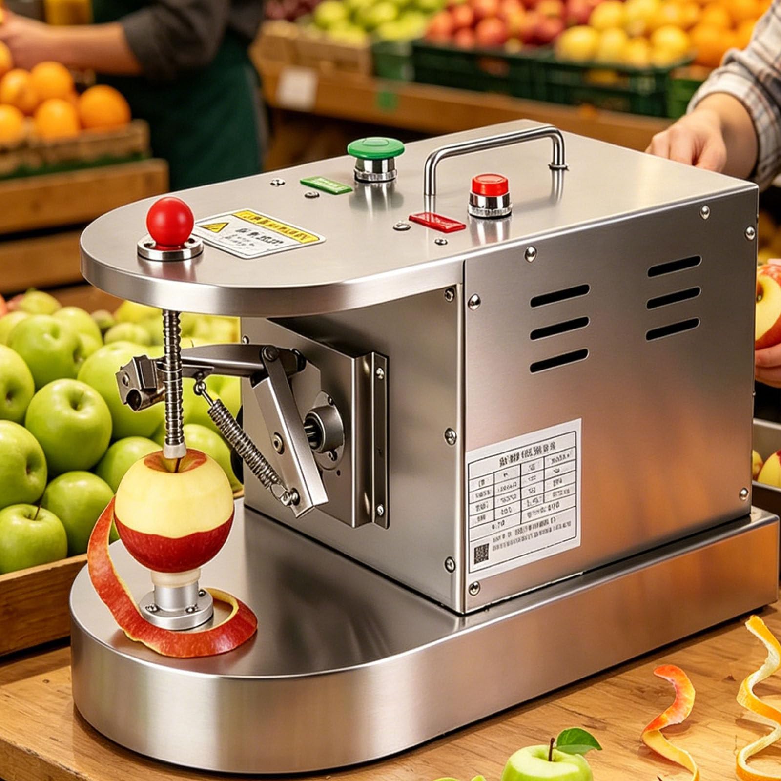 Drmoxin Automatic Vegetable and Fruit Peeling Machine, Full-Automatic Peeler with Adjustable Height, Commercial Lemon Orange Peeler, Rotating Peeler Machine 500pcs/h