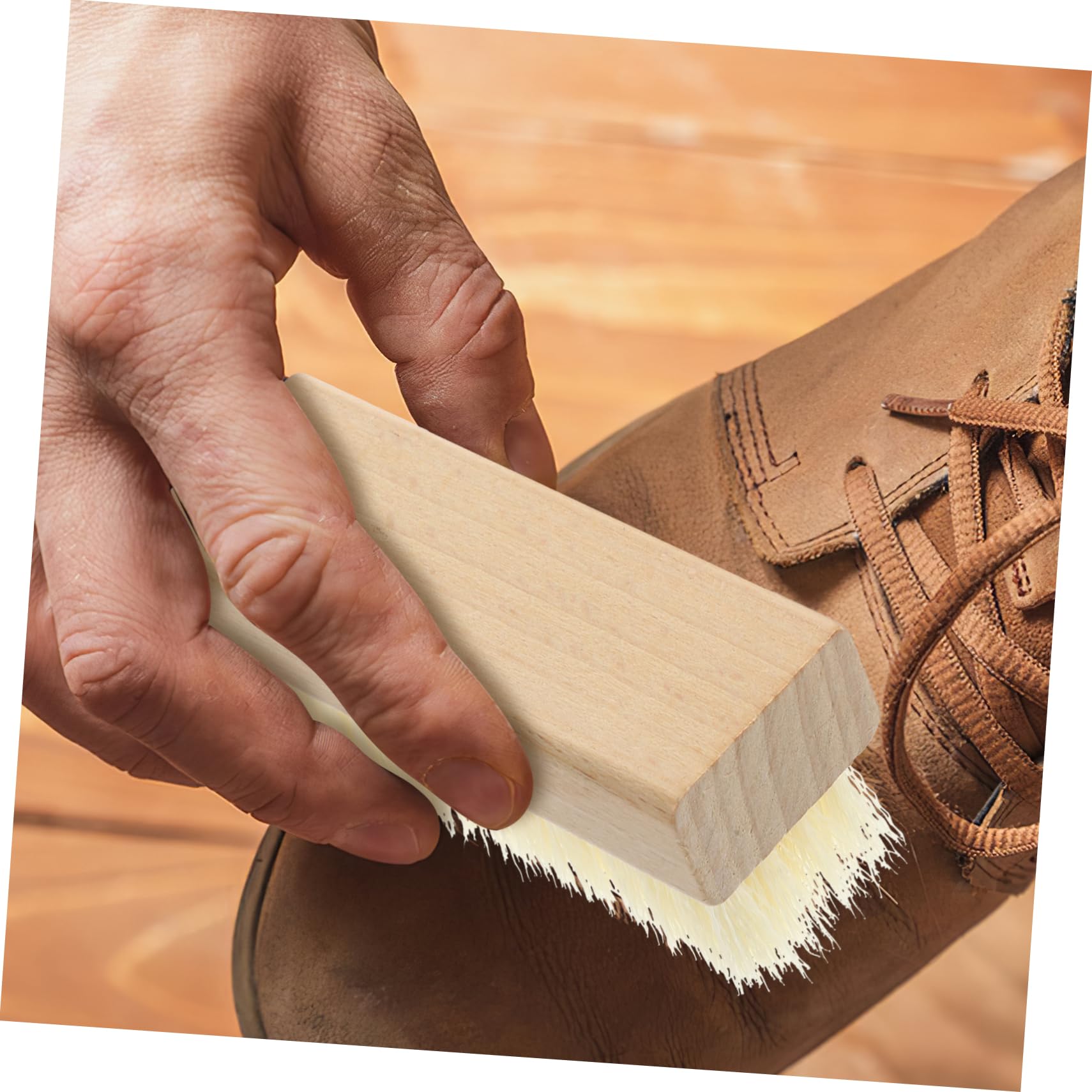 KOMBIUDA 2piezas Cepillo Limpiador De Ropa y Zapatos con Mango De Madera y Cerdas Duras y Suaves Multiusos para Limpieza Doméstica y Fregar Eficazmente