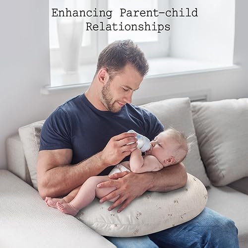 Miniatura 7 de Little Grape Land Almohada de lactancia, suave almohada de lactancia 100% algodón con funda extraíble de muselina transpirable, almohadas de