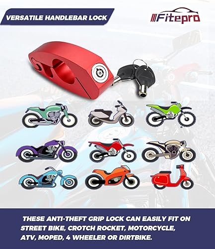 Miniatura 4 de Cerradura de motocicleta resistente, bloqueo de agarre antirrobo para manillar del acelerador y freno, bloqueo de seguridad ajustable para proteger