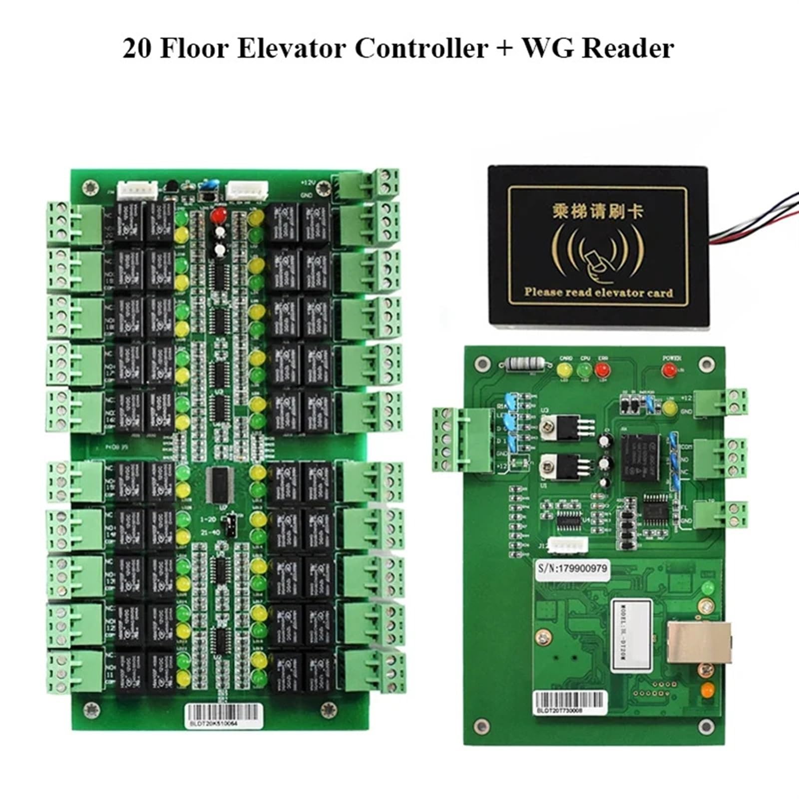 Lector biométrico de huellas dactilares y tarjetas RFID, panel Control acceso puerta, tablero ascensor, 10/20 pisos para Seguridad Eléctrica(DK10K)