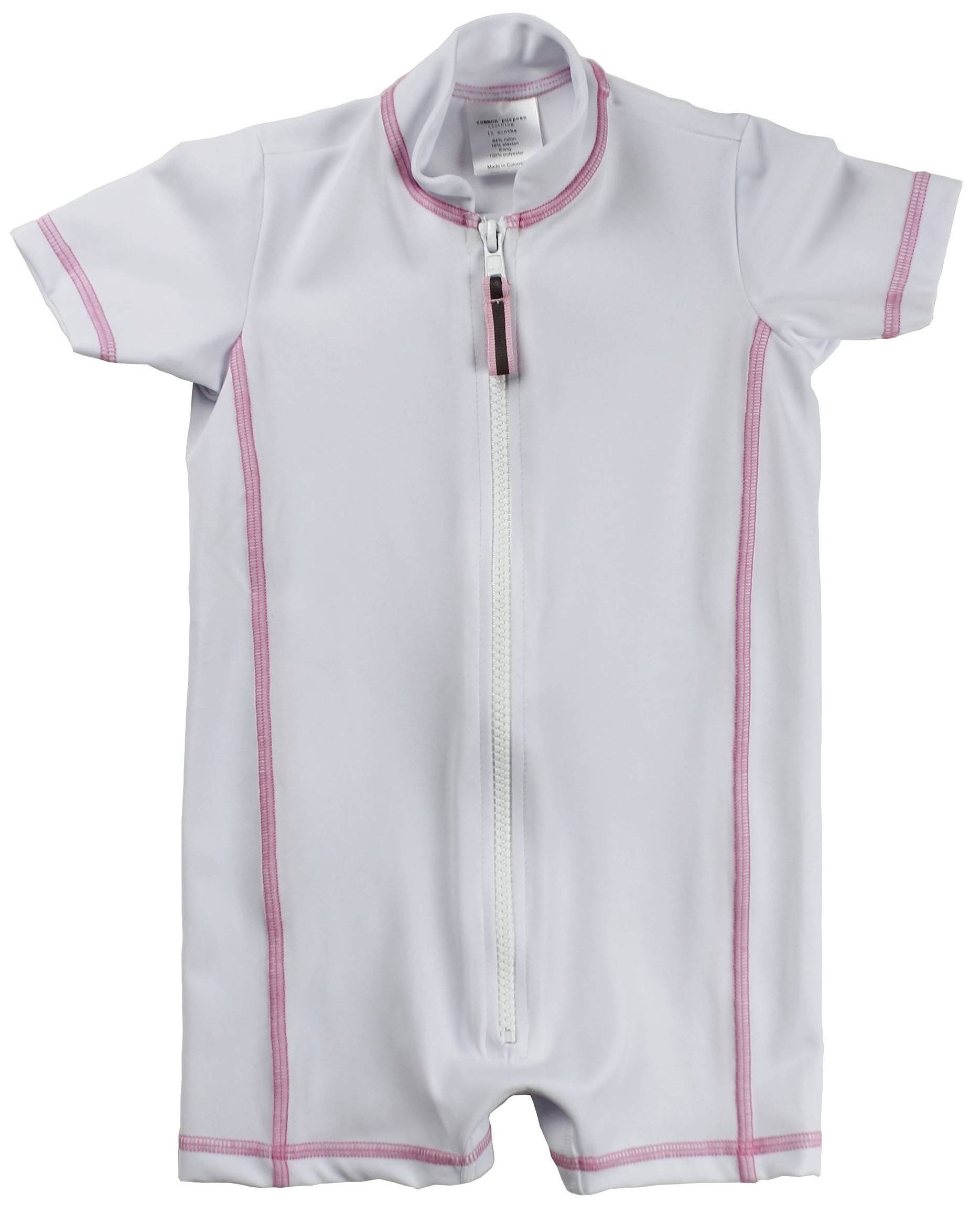 Common Purpose Baby Girls' Traditional UPF50 Short Sleeve Sunsuit, 12M