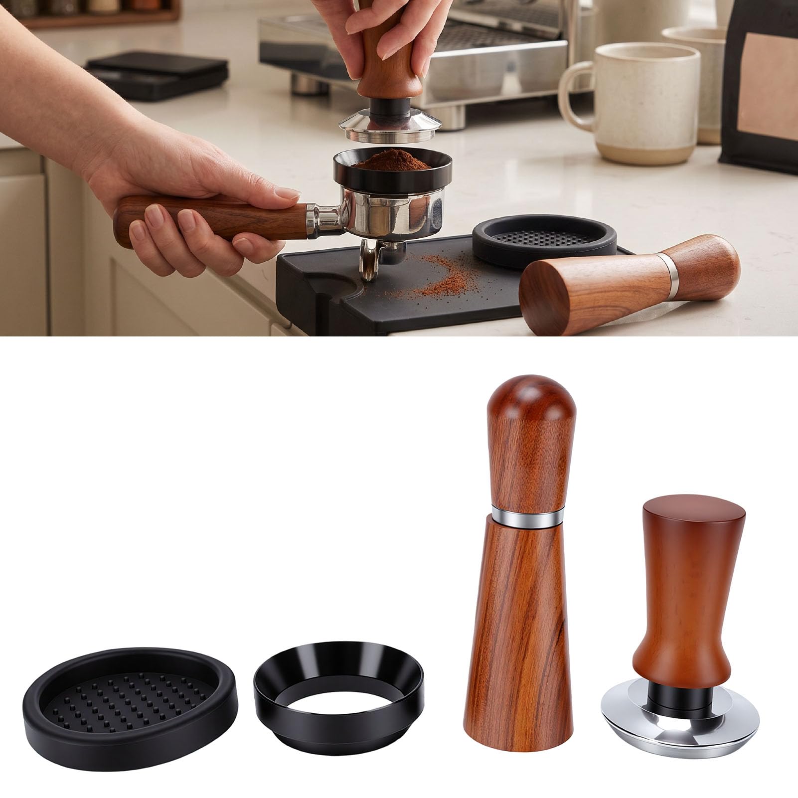 Kit de Accesorios para café de 51 Mm con Prensador con Resorte