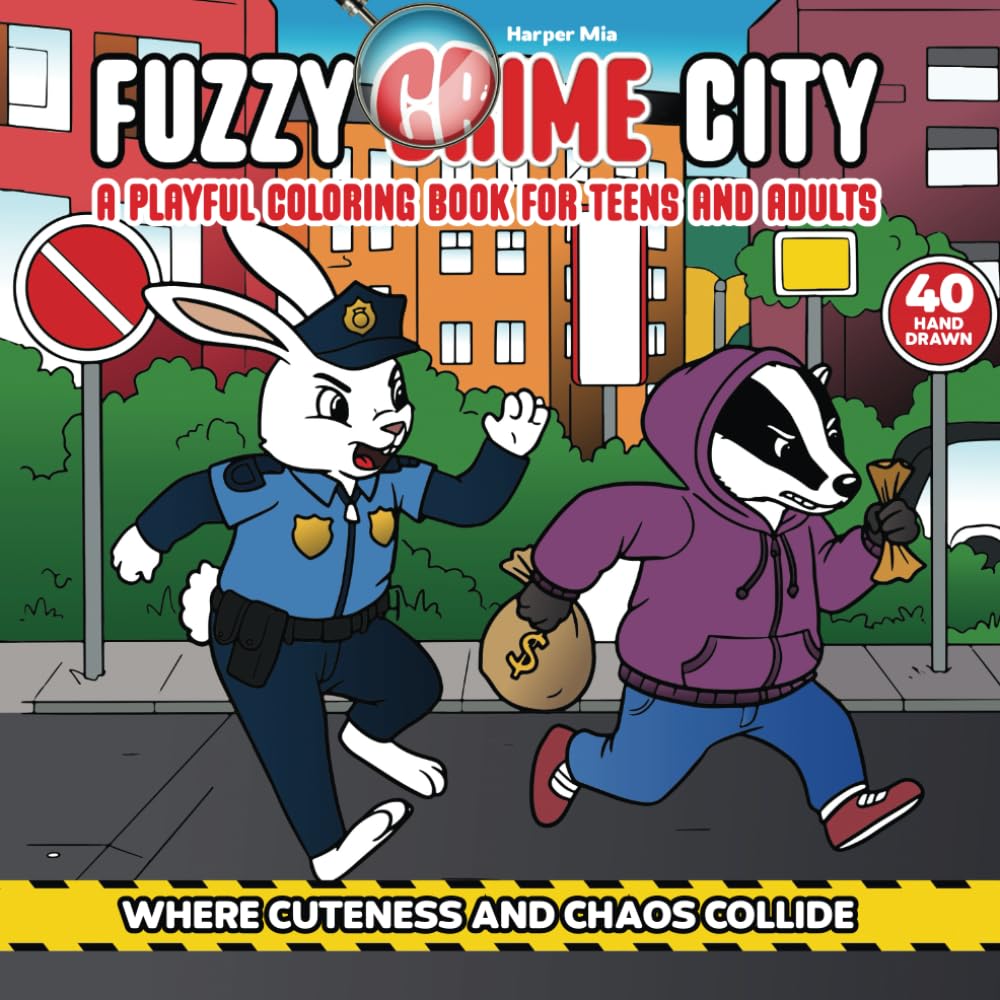 Fuzzy Crime City: Where Cuteness and Chaos Collide. A Playful Coloring Book for Teens and Adults With Fun and Relaxing Fuzzy Mischief to Unwind With