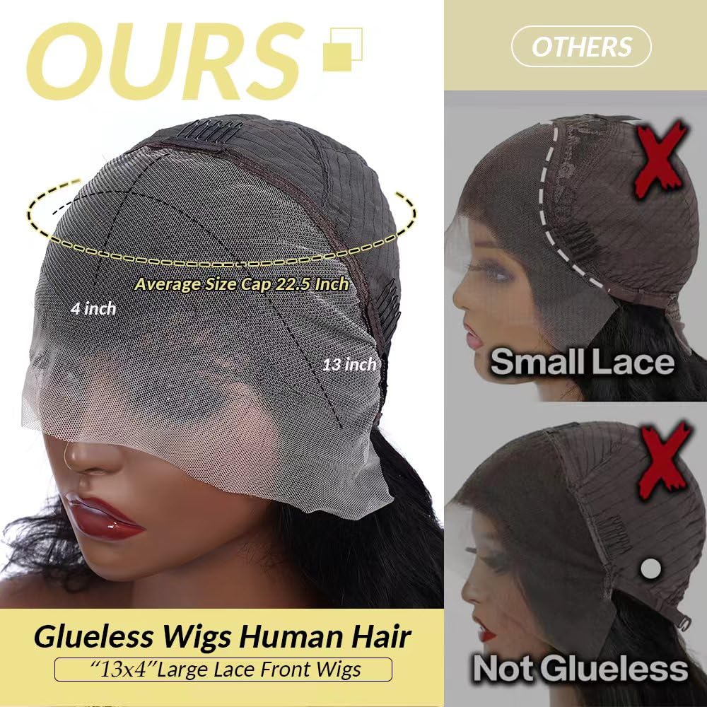 Amazon.com : HCHHCH 14 Inch Bob Wig Human Hair Glueless 13X4  display picture 3