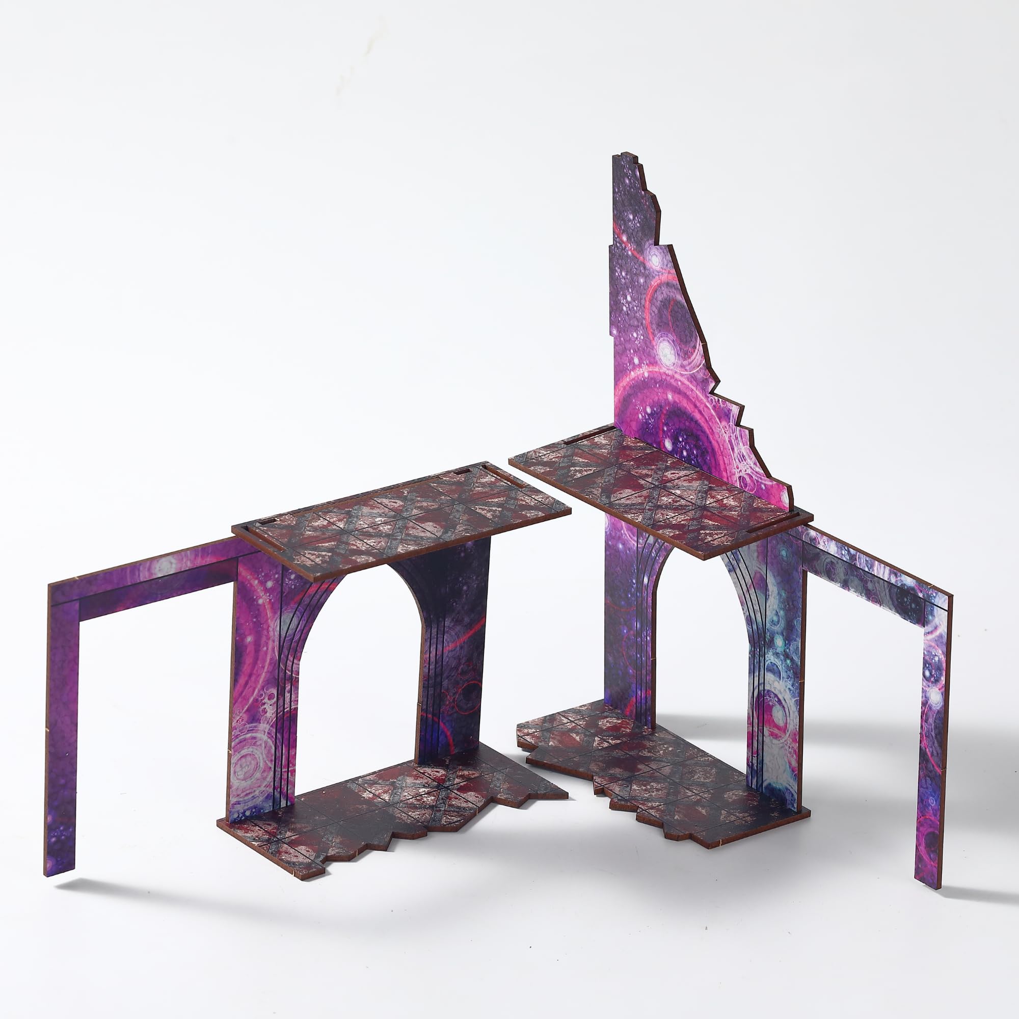 Epic-Juego de Terreno Desmontable de construcción en ruinas y Puentes para WH40K D&D Pathfinder de 28 mm, Accesorios modulares de Juego de Guerra TTRPG en Miniatura para batallas de Mesa Que mejoran