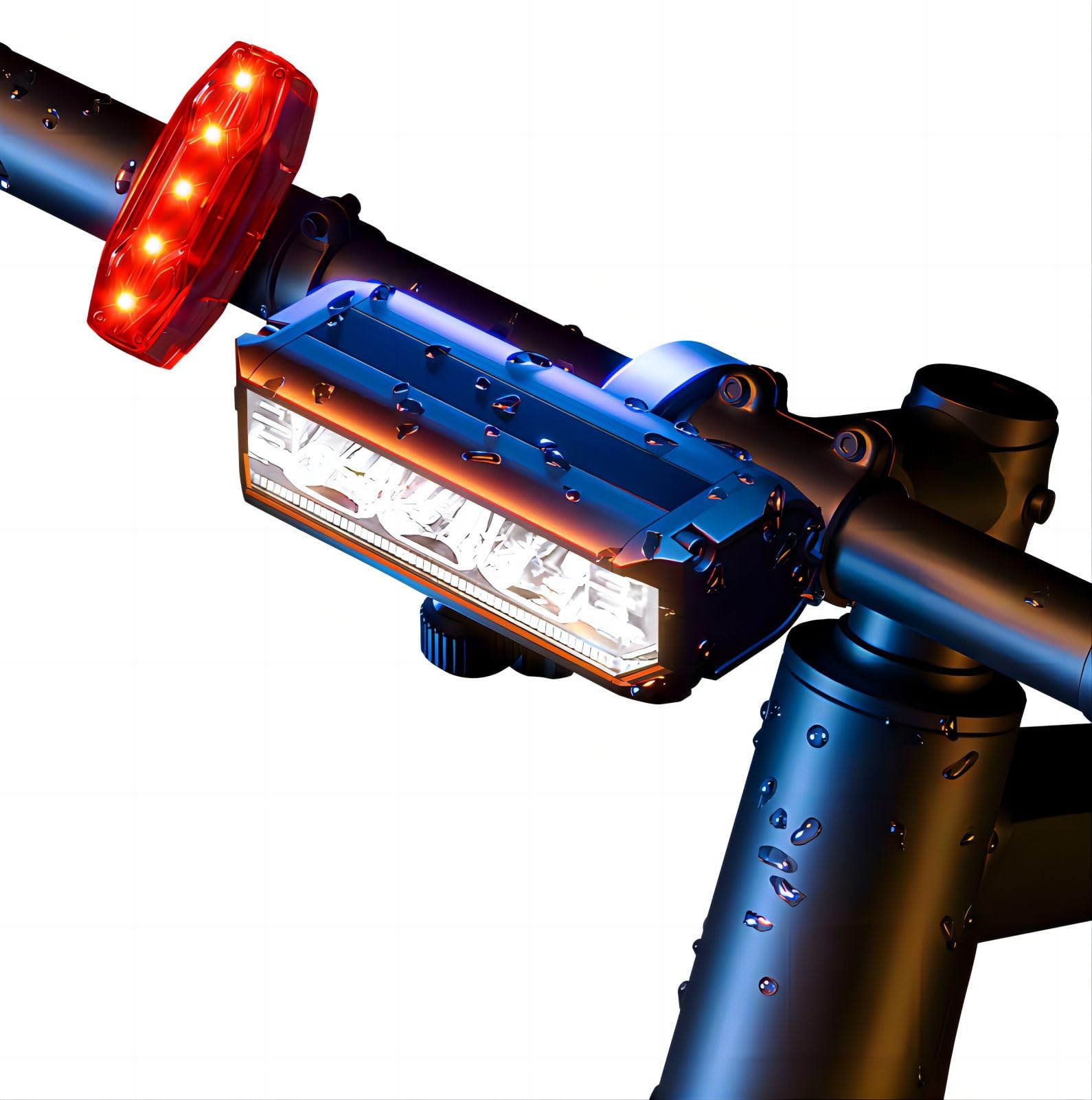 POSUGEAR LED Bike Lights for Night Riding, High Lumen Aluminum Alloy Bike Headlight and Taillight, IPX5 Waterproof USB Rechargeable Bicycle Light Set, Bike Light for Adults Road Mountain Cycling