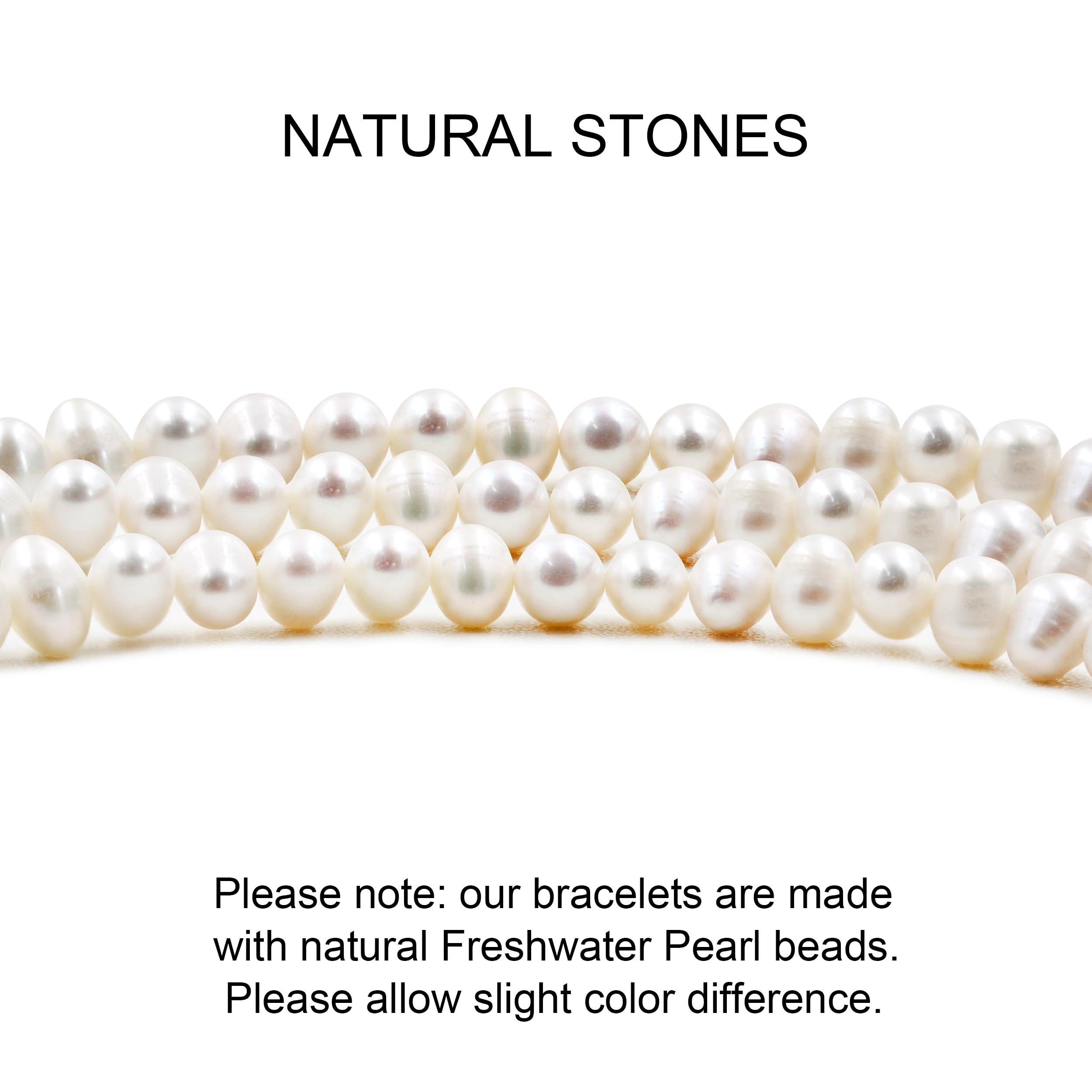 Uloveido 180pcs Freshwater Pearl Strand Beads DIY for Bracelet Necklace Jewelry Making with 10M Elastic Cord (Pearl, 6mm) - Image 2
