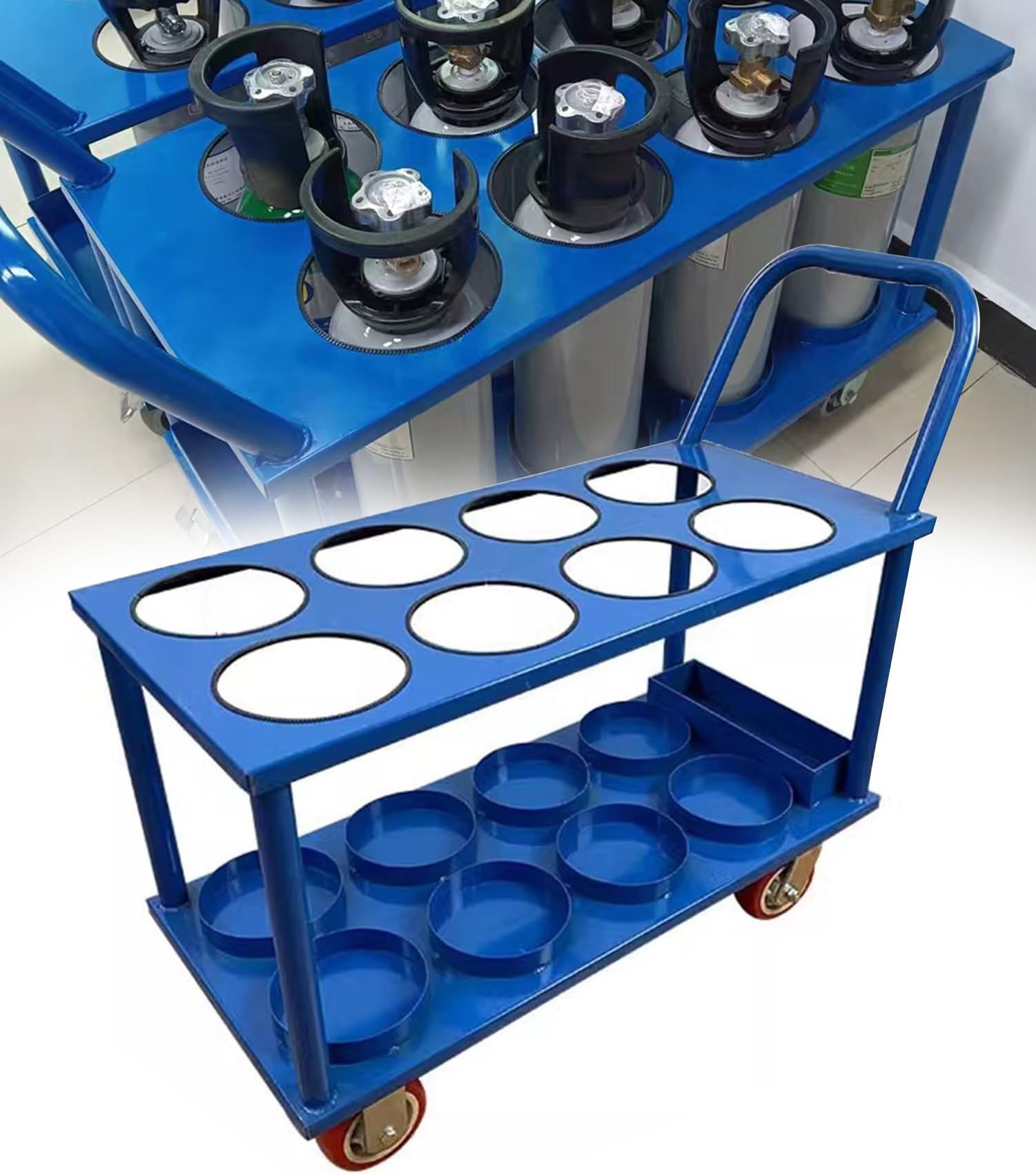 SFSLBFB Oxygen Cylinder Cart with Heavy-Duty Wheels for Secure Storage and Transport
