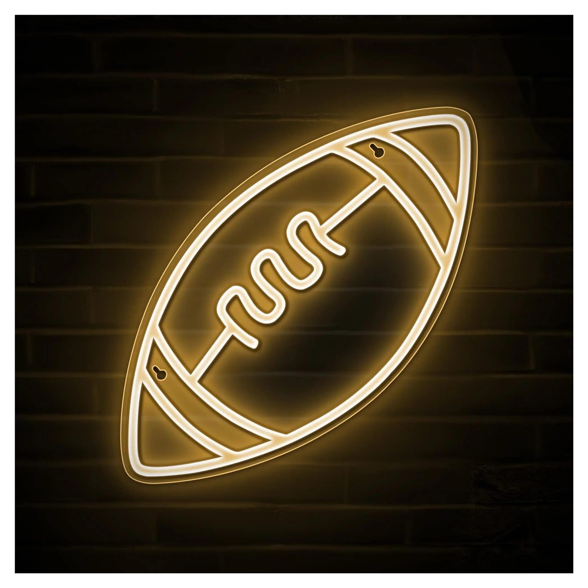 LEMST Sign Lamp Rugby Neon Sign, Suitable for Game Rooms, Stadiums and Party Decorations 21x40cm