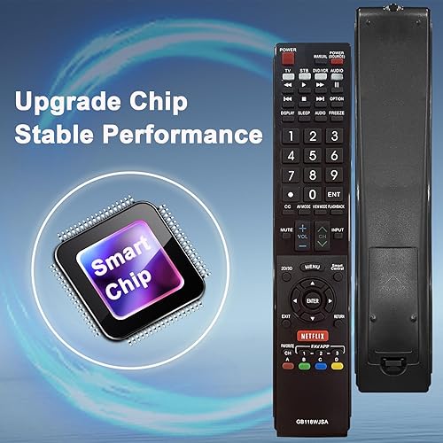Miniatura 3 de LAZTZQ Sharp - Control remoto de repuesto para TV, control remoto universal para todos los televisores inteligentes Sharp y Aquos TV