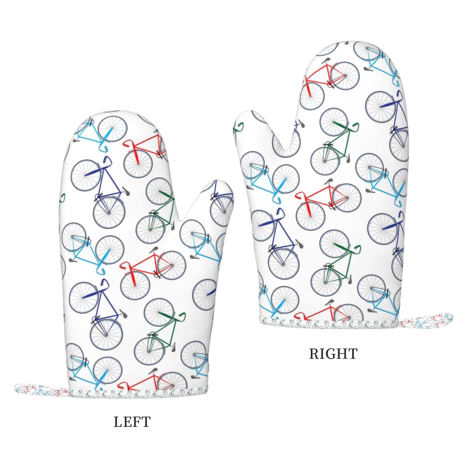 Ensemble de Quatre Gants et maniques résistants à la Chaleur, Gants de Cuisine antidérapants, Gants de Four, Gants de vélo