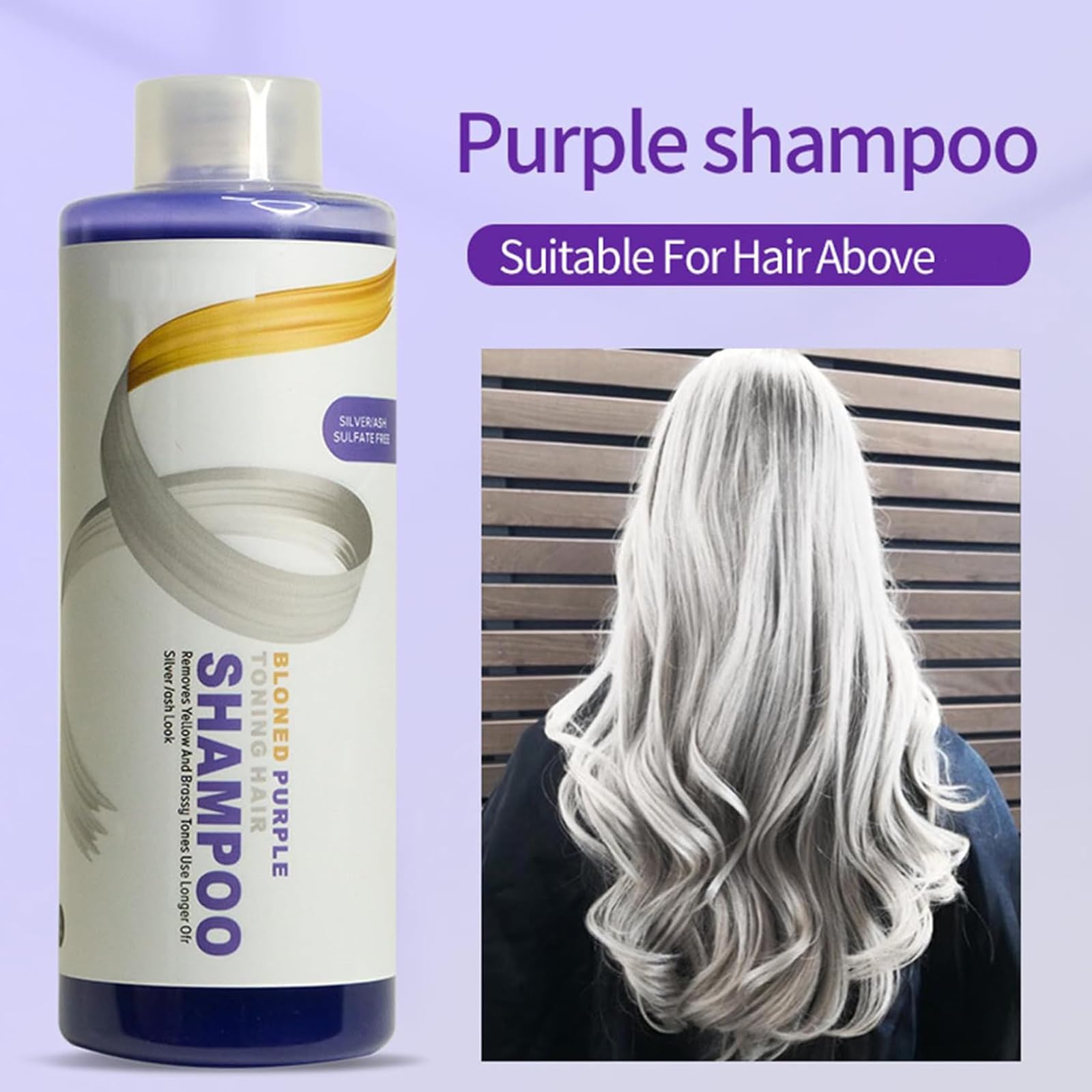 Pemarlis 275 ml Anti-Yellow Tint Shampoo, Anti-Yellow Shampoo for Blonde Grey and White Hair - Image 3