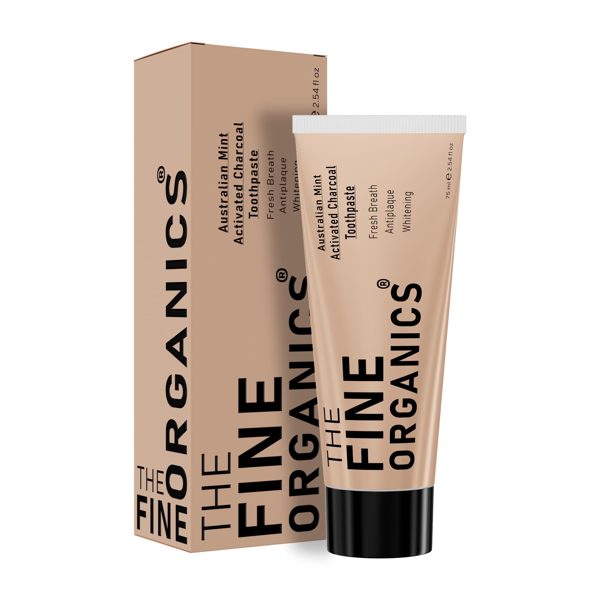 THE FINE ORGANICS Avustralya Nanesi Özlü Beyazlatıcı Aktif Karbon Diş Macunu, 75ml