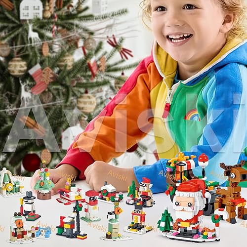 Miniatura 6 de Calendario de Adviento de Navidad 2023, bloques de construcción 6 en 1 para niños, calendario de cuenta regresiva de 24 días, juguetes para niños,