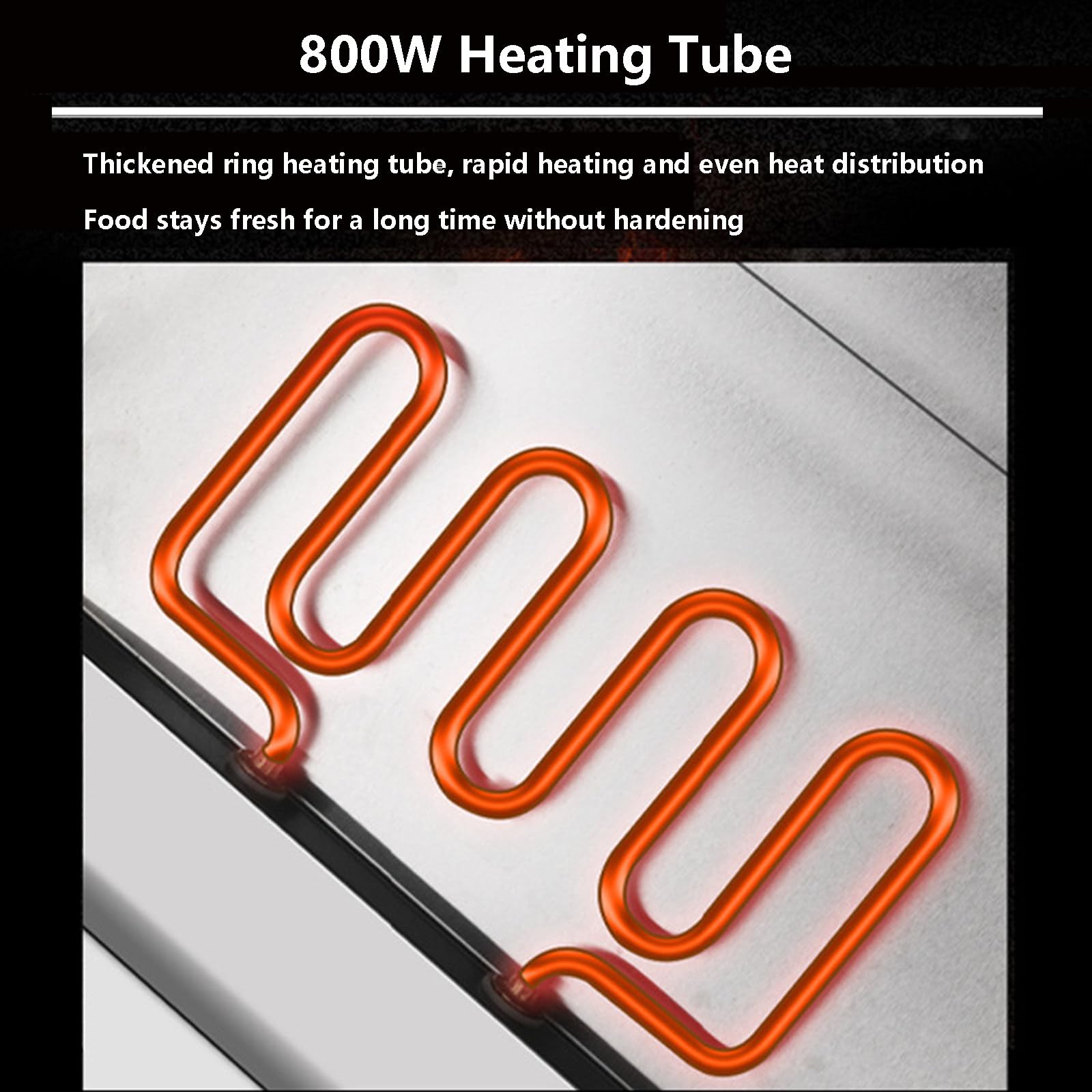 Calentadores de alimentos comerciales, mesa de vapor de acero inoxidable de 800 W para derretir y calentar, calentadores de alimentos portátiles con 6 tapas para grandes reuniones y fiestas