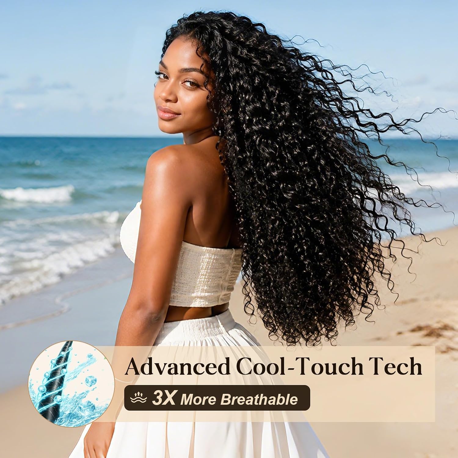 FLUFYMOOZ Curly Hair Bundles, 6PC 100％ Pure Protein Silk Kinky Weave Hair Bundles 26 28 30 Inch Black Hair Weft Extensions for Women(Black Brown)