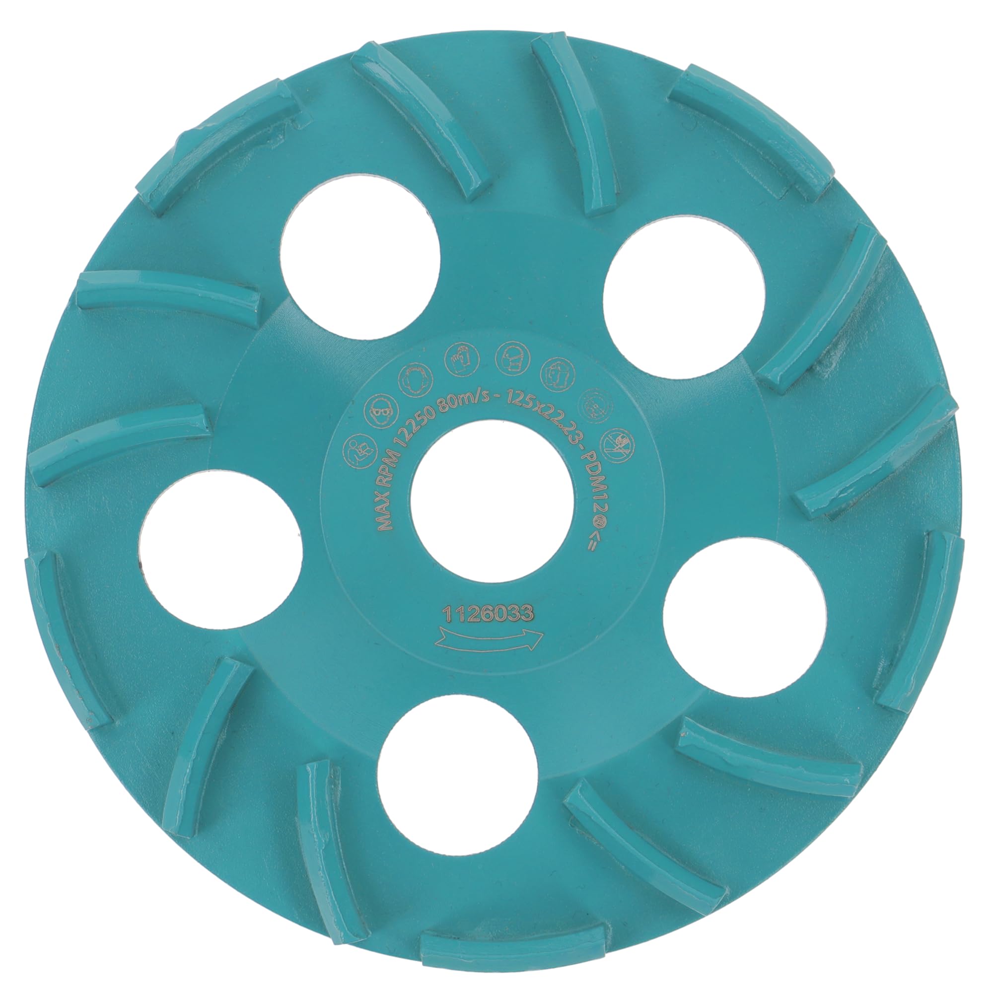 PRODIAMANT TurboFlex - Disco abrasivo de diamante (125 mm, M14, 15 segmentos de tejado, para hormigón, pavimento, nivelación, yeso, pintura, pegamento y recubrimientos epoxi)