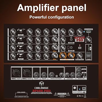 Coolmusic 300W Professional Acoustic Guitar Amp,Busking Amplifier PA System with 7 Inputs, Studio-Grade Reverb/Chorus/Delay/Tremolo/Phaser/Flanger, 3-Band EQ
