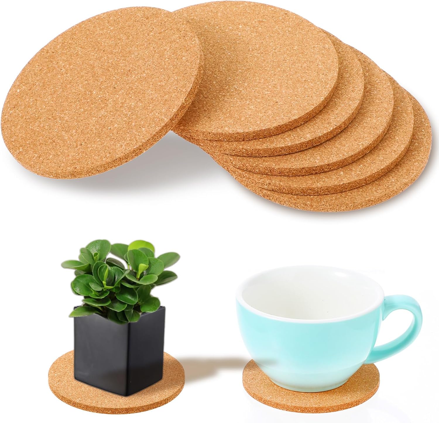 Amazon.com: 6 Pack Absorbent Drink Coasters, 3.9 Inch Plant Coaster ...