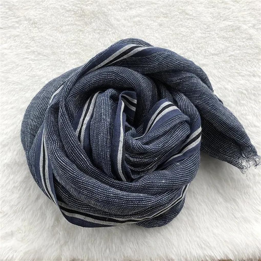 Men's Linen Scarf Solid Color Clause Shawl Soft Classic Warm Scarves