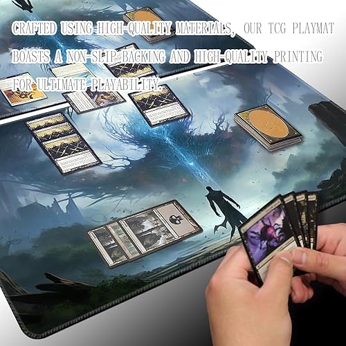 Miniatura 110 de MTG - Tapete de juego de 24 x 14 pulgadas, bolsas de almacenamiento con parte trasera antideslizante, ideal para entusiastas de los juegos de sin