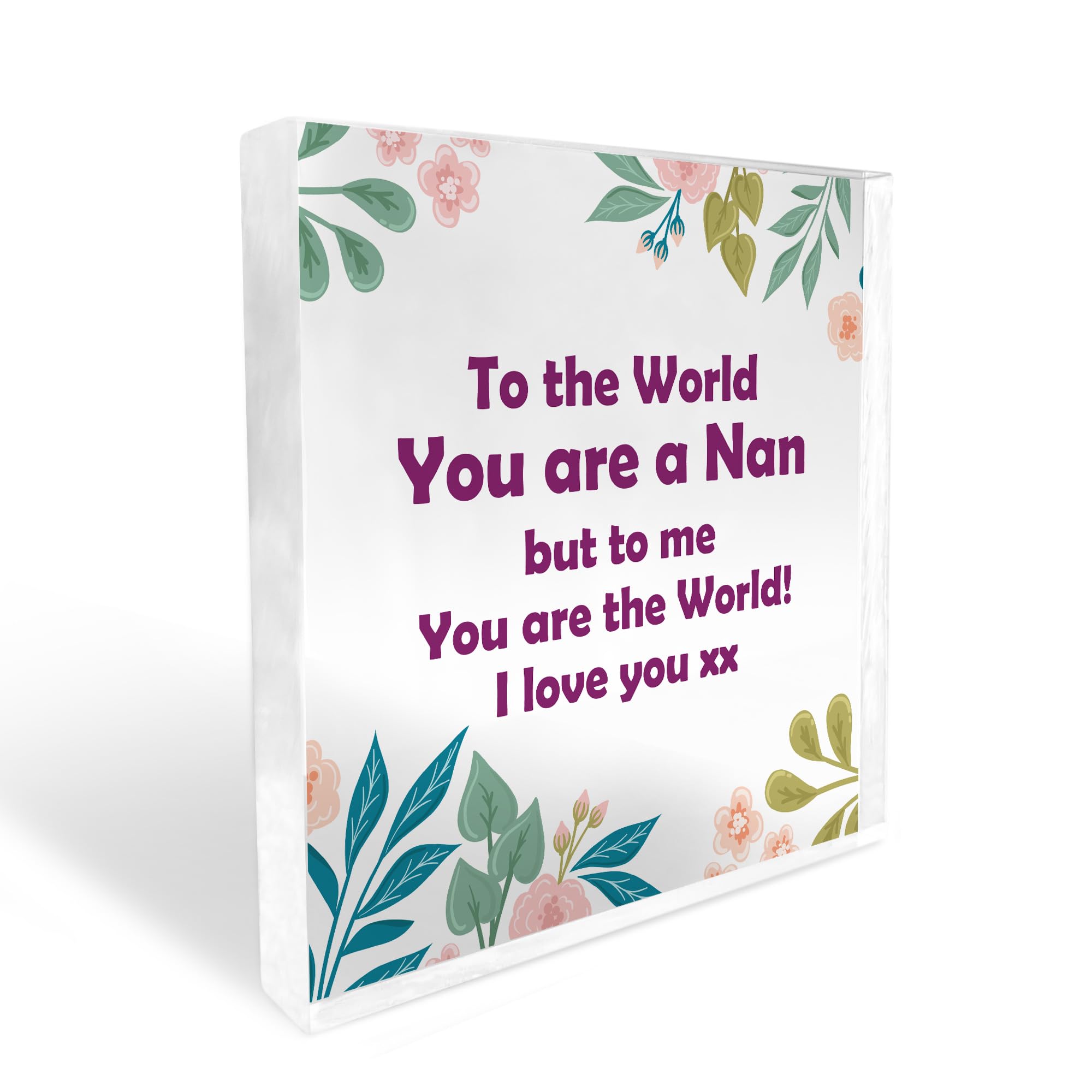 Red Ocean Nan Gifts Acrylic Block Special Nan Gifts For Christmas Birthday Gift From Granddaughter Grandson Keepsake