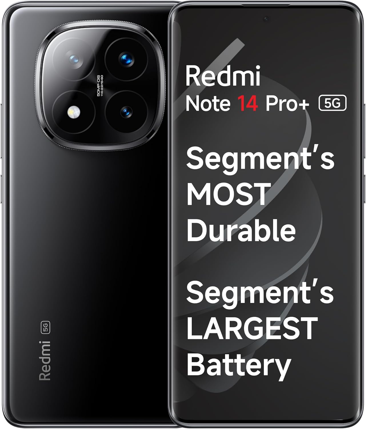 Redmi Note 14 Pro+ 5G Titan Black 8GB RAM 256GB Storage| 50 MP Triple Camera with Telephoto | Corning Gorilla Glass Victus 2 | IP 68 | SD 7s Gen 3 | Indian Version