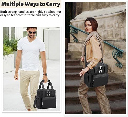 Miniatura 2 de Lonchera aislada y lonchera para hombres  Bolsa de almuerzo reutilizable de doble cubierta para mujeres, bolsa enfriadora a prueba de fugas, suave y