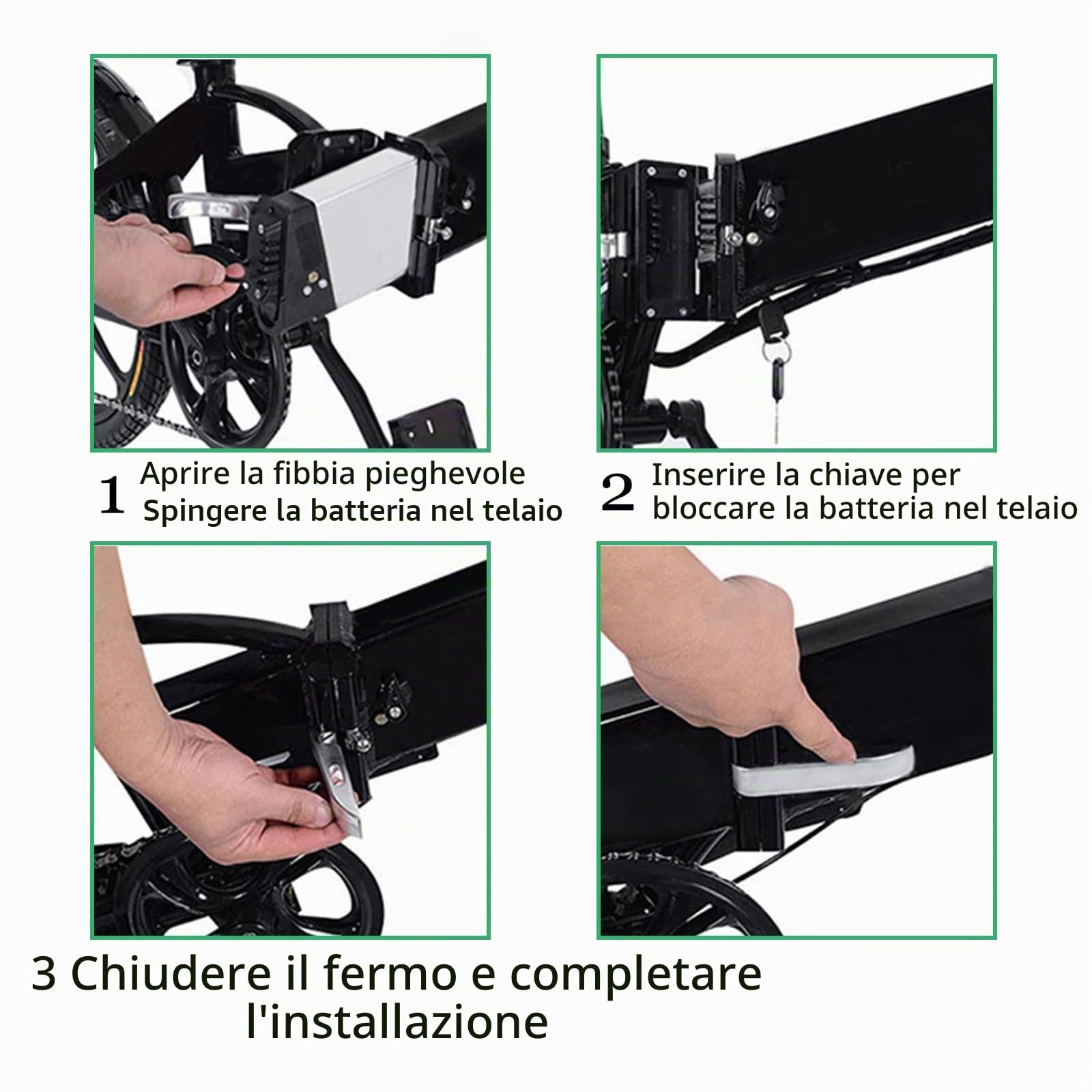Batteria E-Bike 48V17.5Ah per Biciclette Elettriche Pieghevoli Engwe PRO 2, Mate X, Engwe Engine X, per Motori 250W 350W 450W 500W 750W 1000W, Batteria al Litio con BMS e Caricatore (48V17.5Ah)