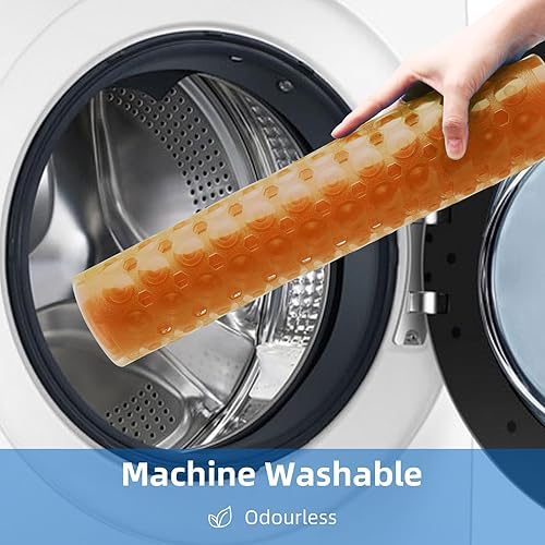 Miniatura 7 de ZHICHENG Tapetes para bañera y ducha, antideslizante, 39 x 16 pulgadas, extra larga, lavable a máquina, con orificios de drenaje, ventosas para baño