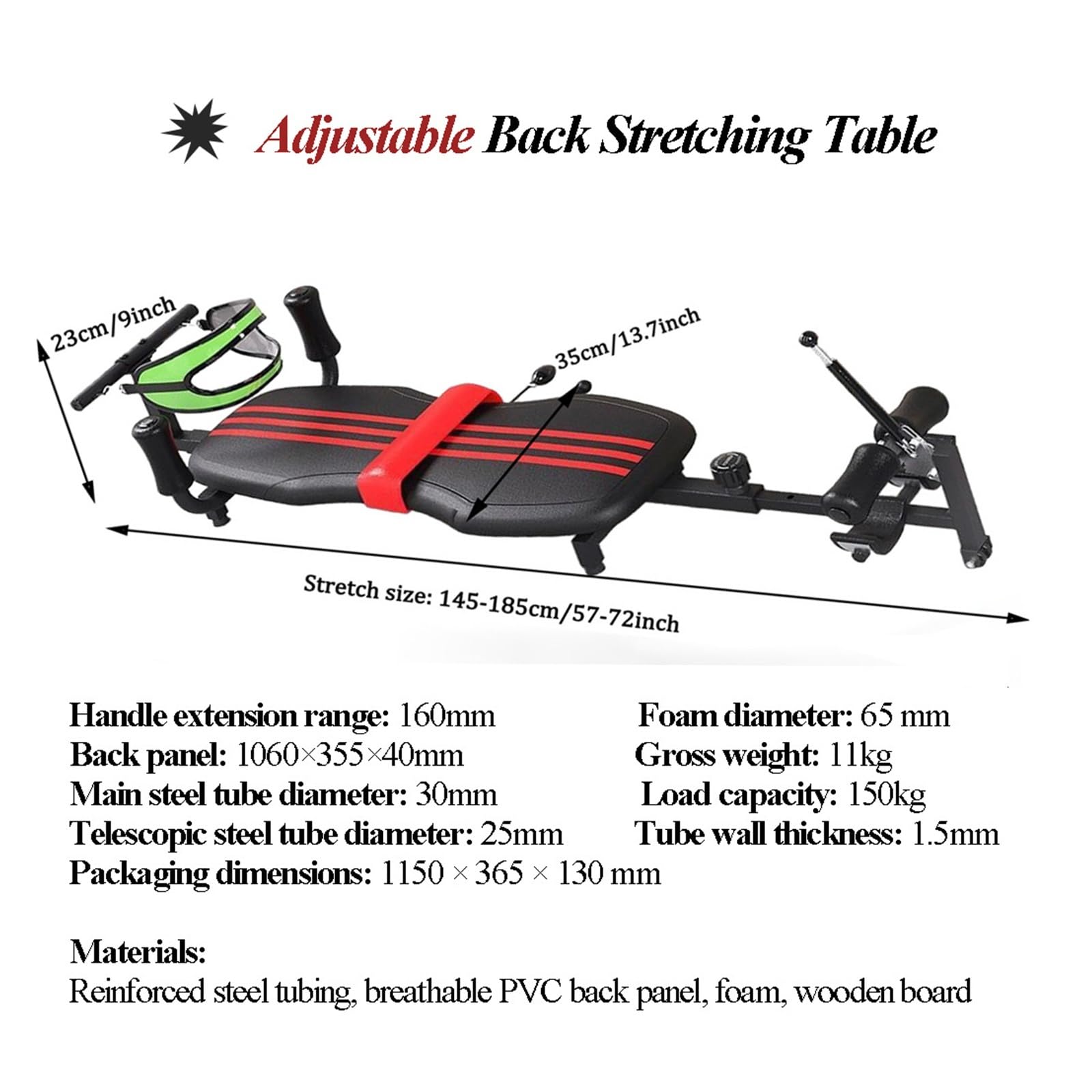 Banco de Tracción Cervical for Estiramiento de Espalda, Mesa de Inversión de Masaje for Entrenamiento de Tracción Lumbar y de Columna, Estiramiento y Relajación Corporal