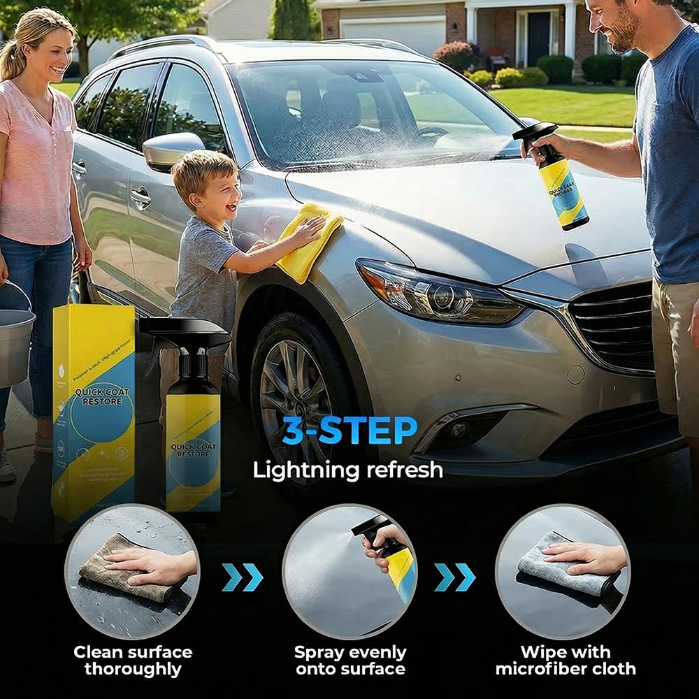 Nano Quick Coat Restore, 2026 Advanced Automobile Quick-Acting Coating Agent, Quick Effect CoatingAgent Spray with Dust Proof and Glazing Effects Long-Lasting Car Showroom Gloss (3 pcs) — view 6