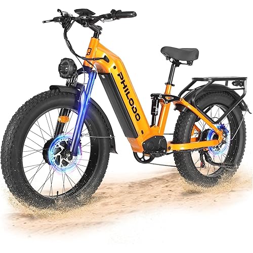 PHILODO Falcon 60V 32AH Off-Road Electric Bike - 5000W Dual Motor Hunting Ebike, Fat Tire Full Suspension Dirt Bike for Adults, Long Range Snow/Sand Electric Bicycle